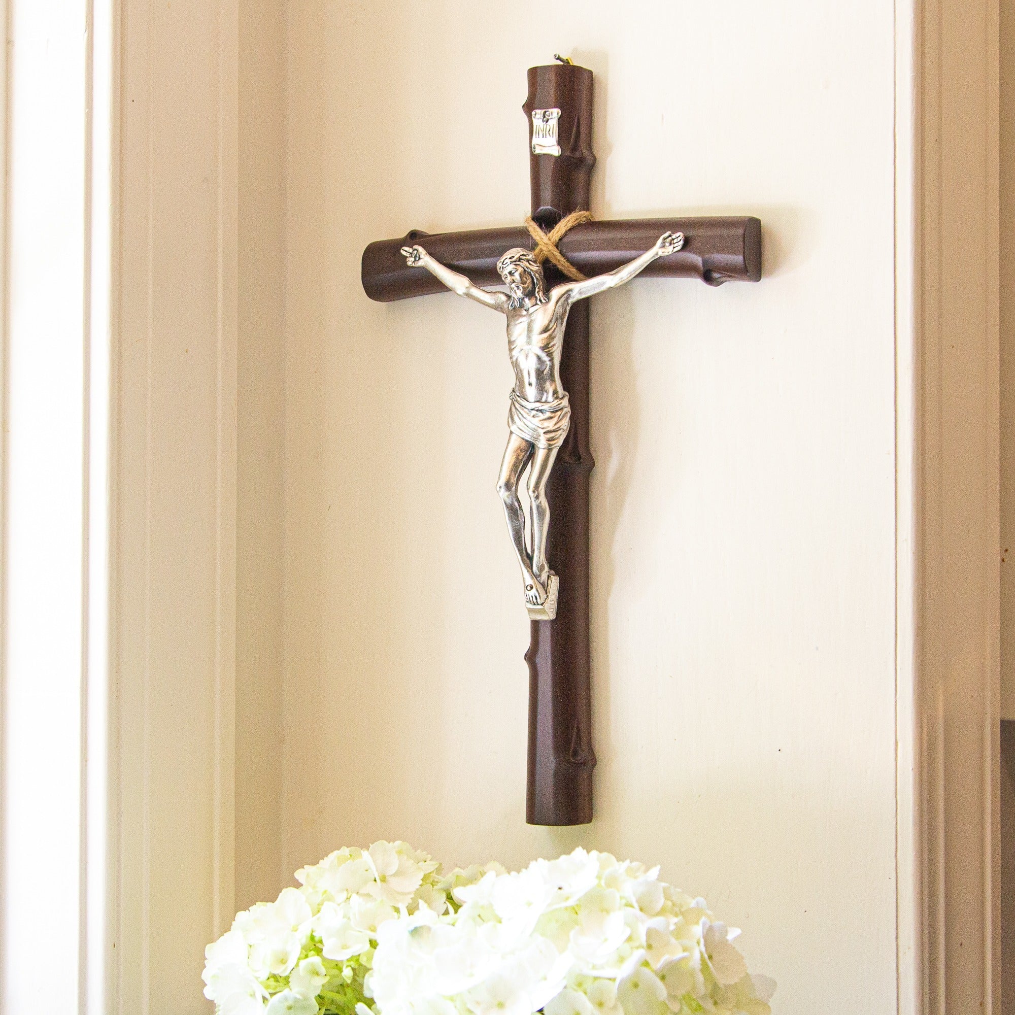 Italian Roped Crucifix - 12"