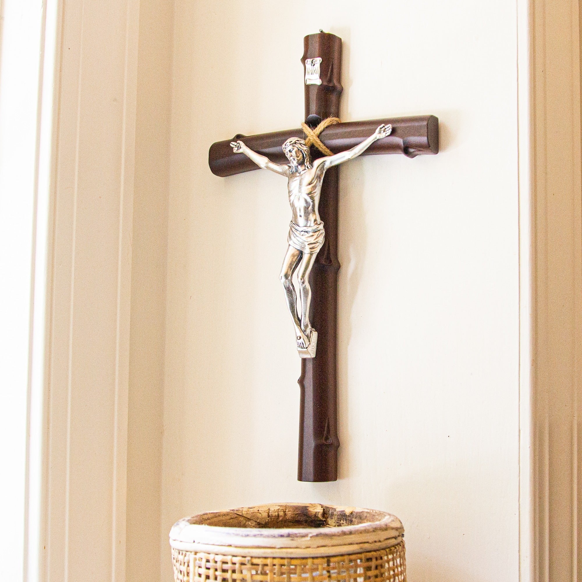 Italian Roped Crucifix - 12" - Image 2