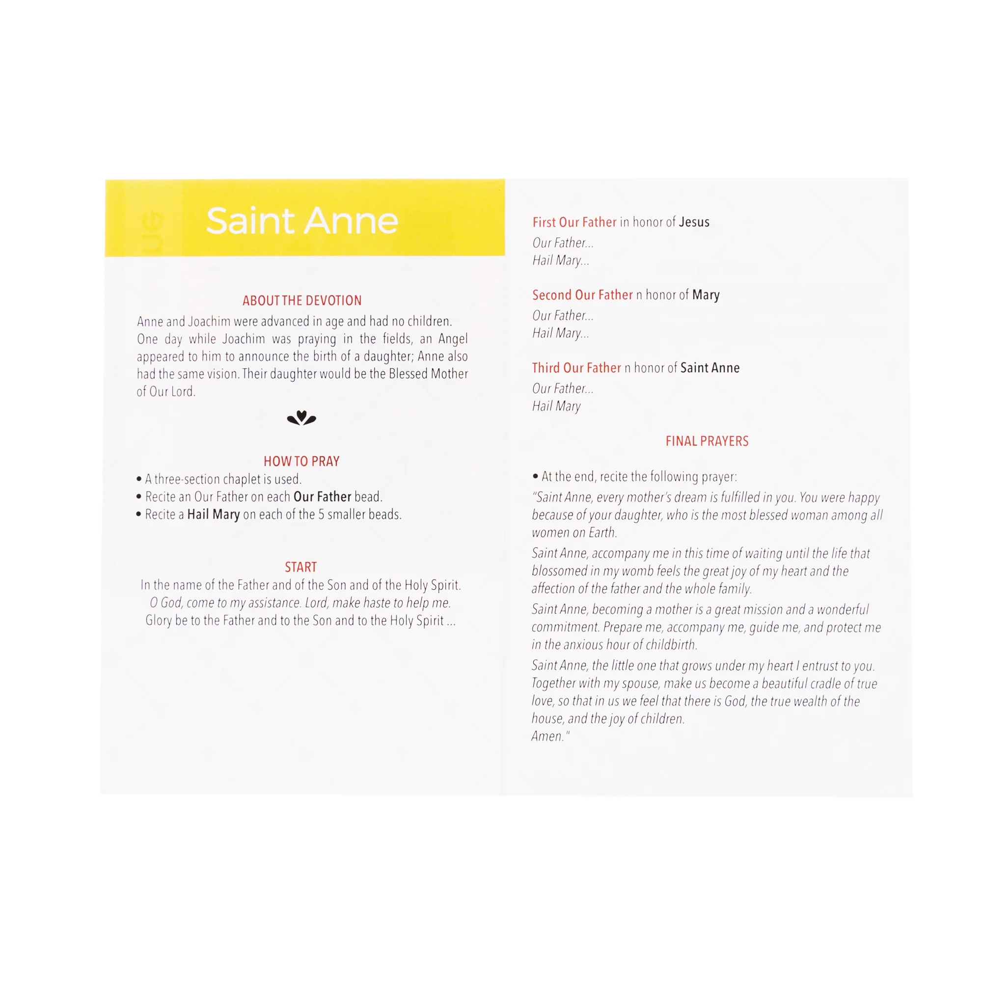 Italian Saint Anne Chaplet with Prayer Leaflet - Image 3
