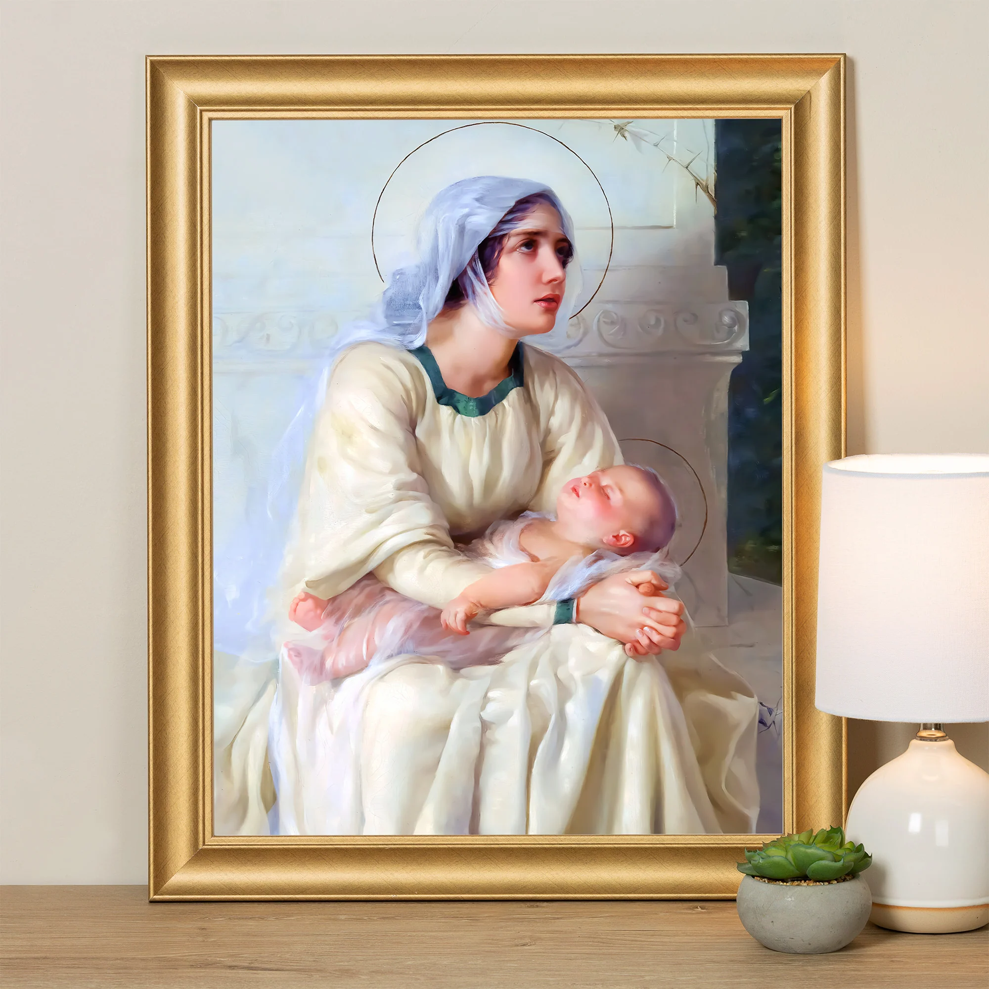 Italian School Madonna and Child Gold Framed Print - Multiple Sizes
