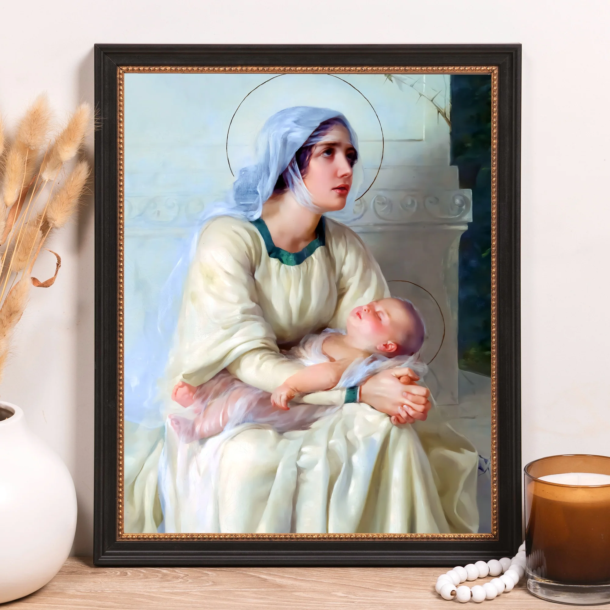 Italian School Madonna & Child Framed Canvas - Sacred Classics Collection - Image 10
