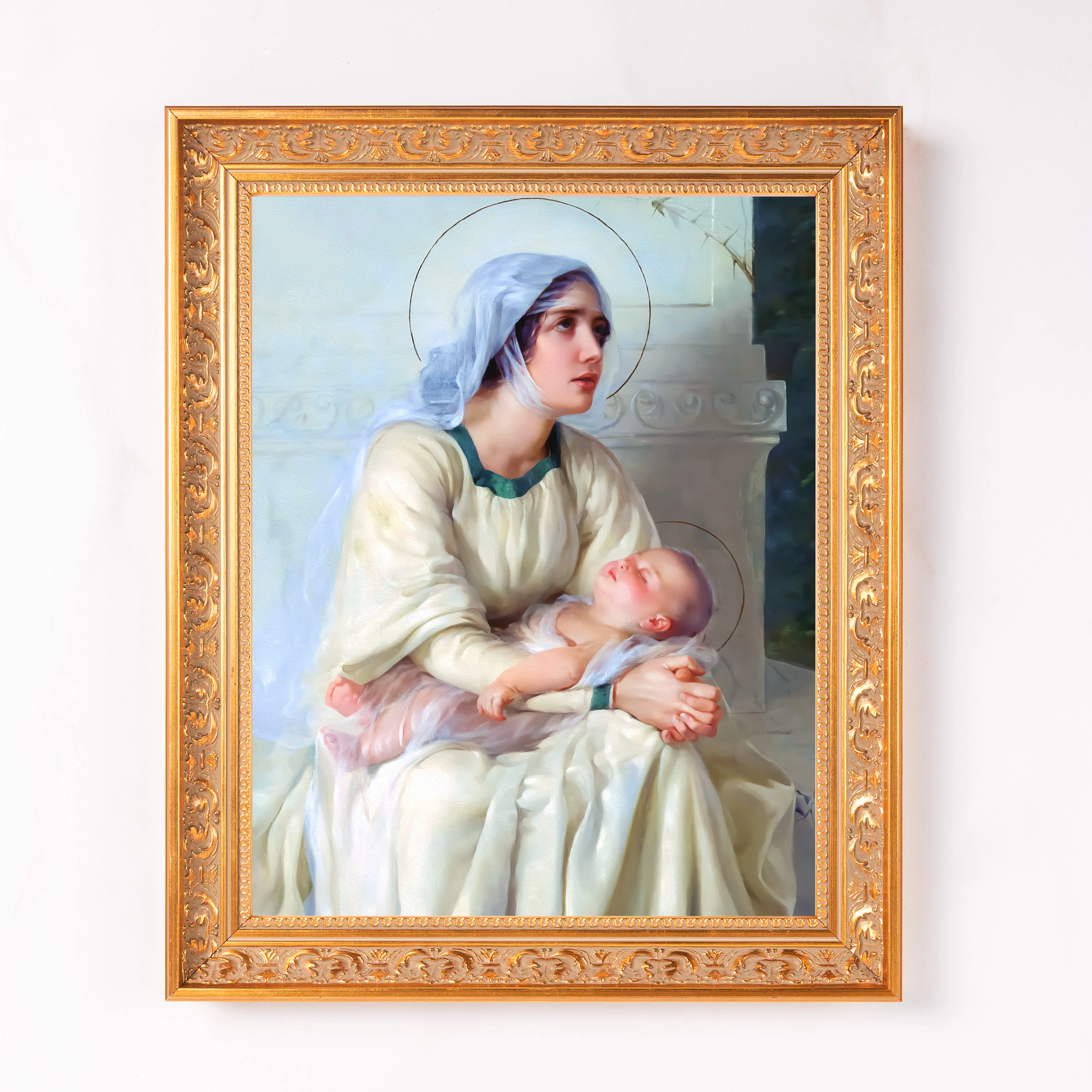 Italian School Madonna & Child Framed Canvas - Sacred Classics Collection - Image 2