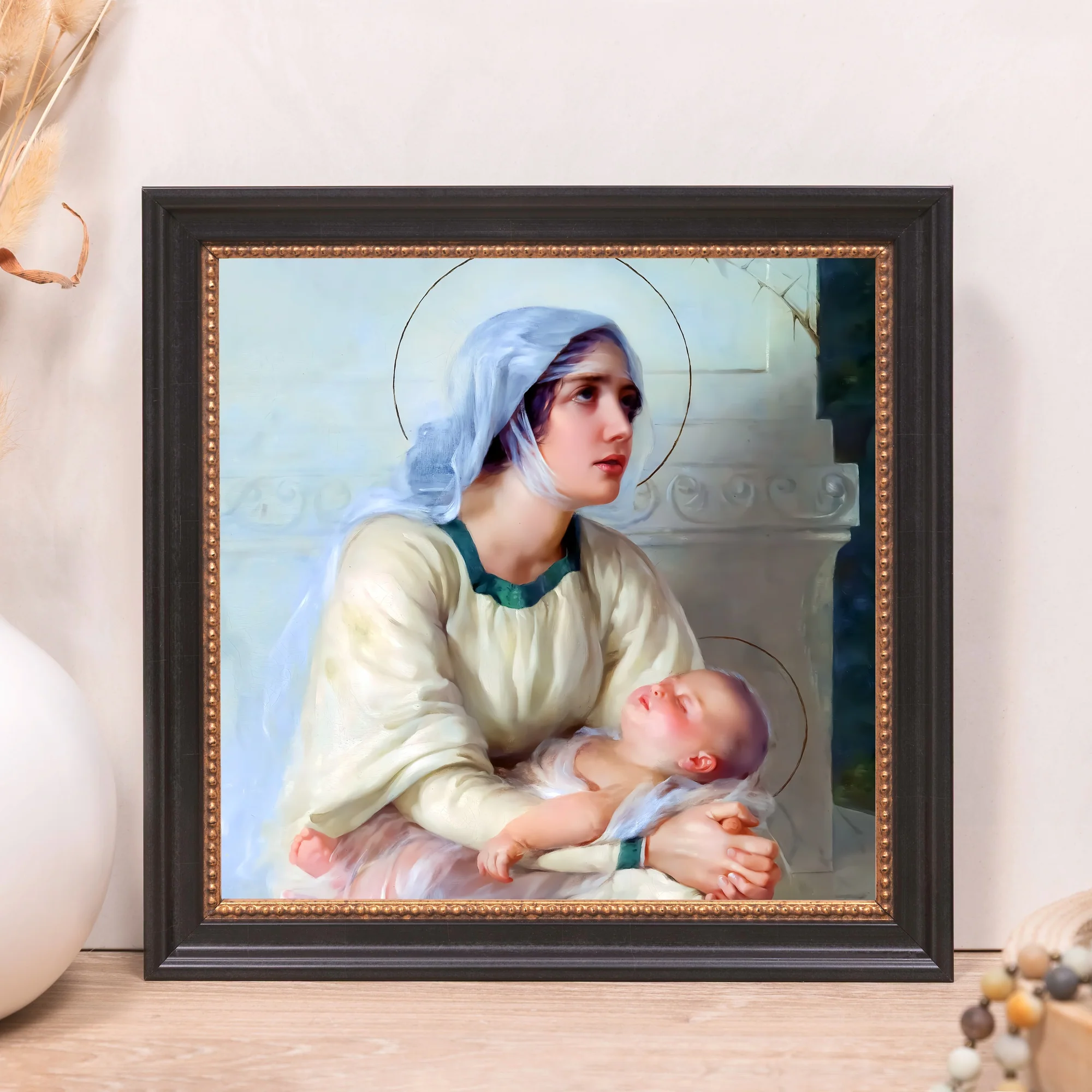 Italian School Madonna & Child Framed Canvas - Sacred Mini Collection - Image 11