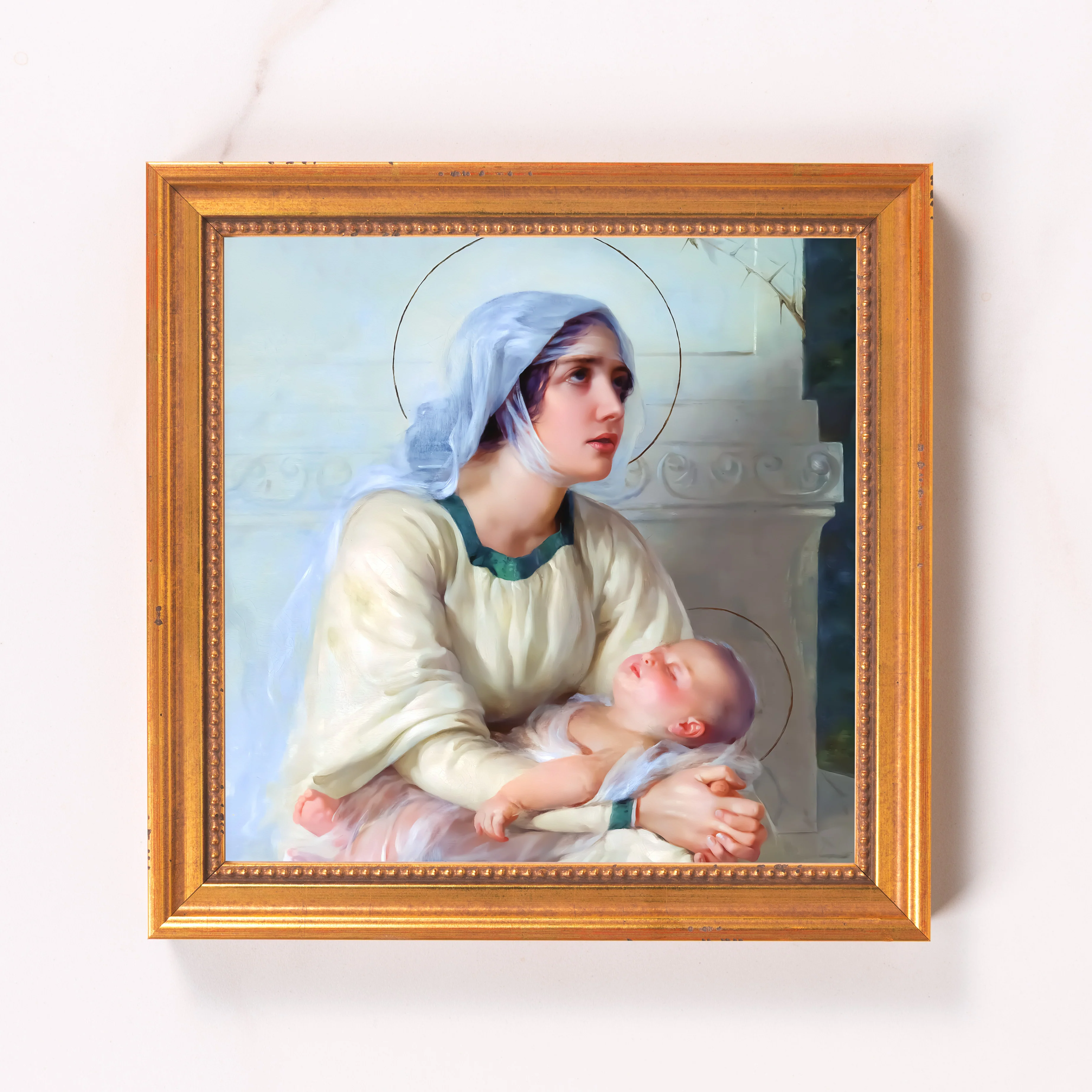 Italian School Madonna & Child Framed Canvas - Sacred Mini Collection - Image 6