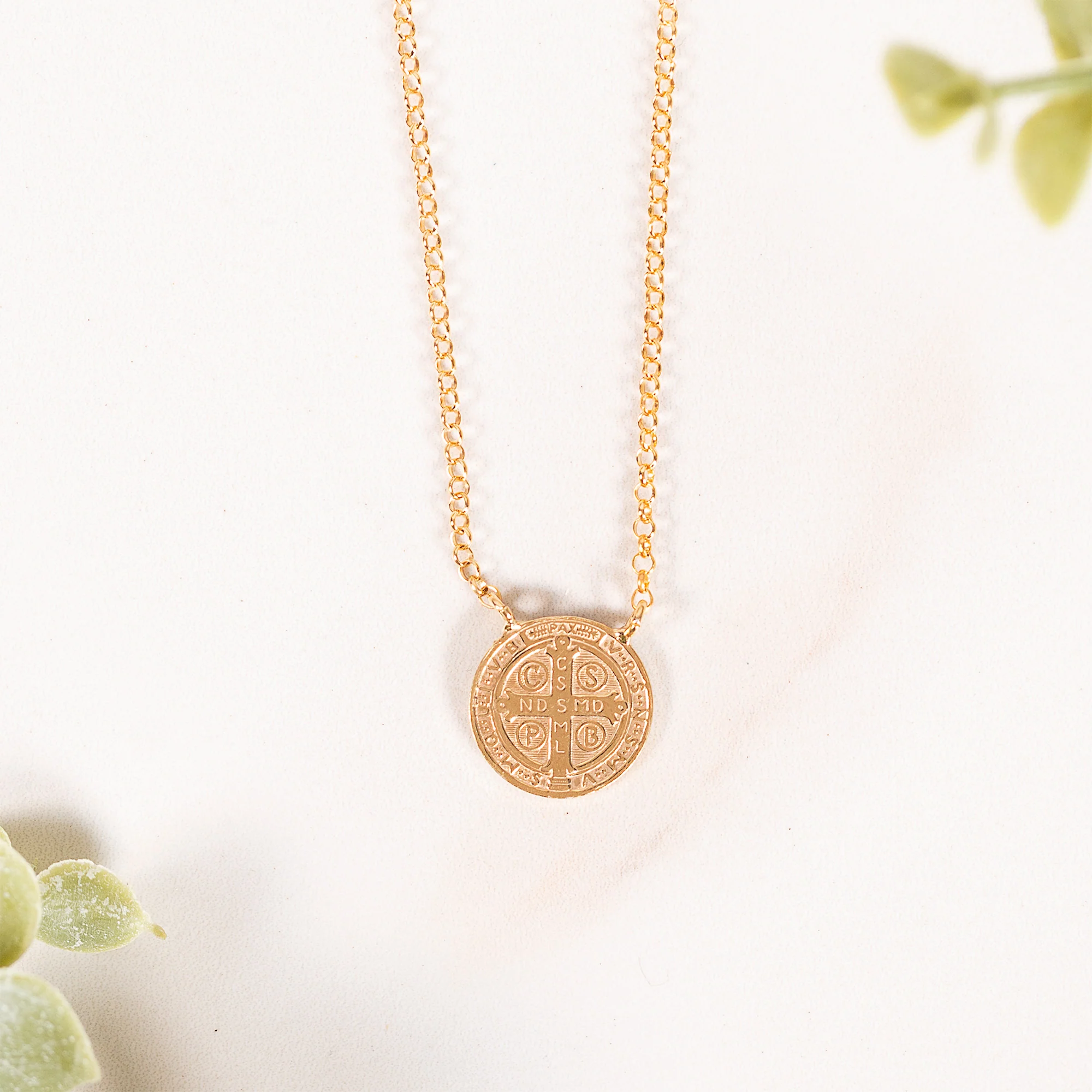Italian St. Benedict Medal Necklace - Sterling or Gold/Sterling - Image 4