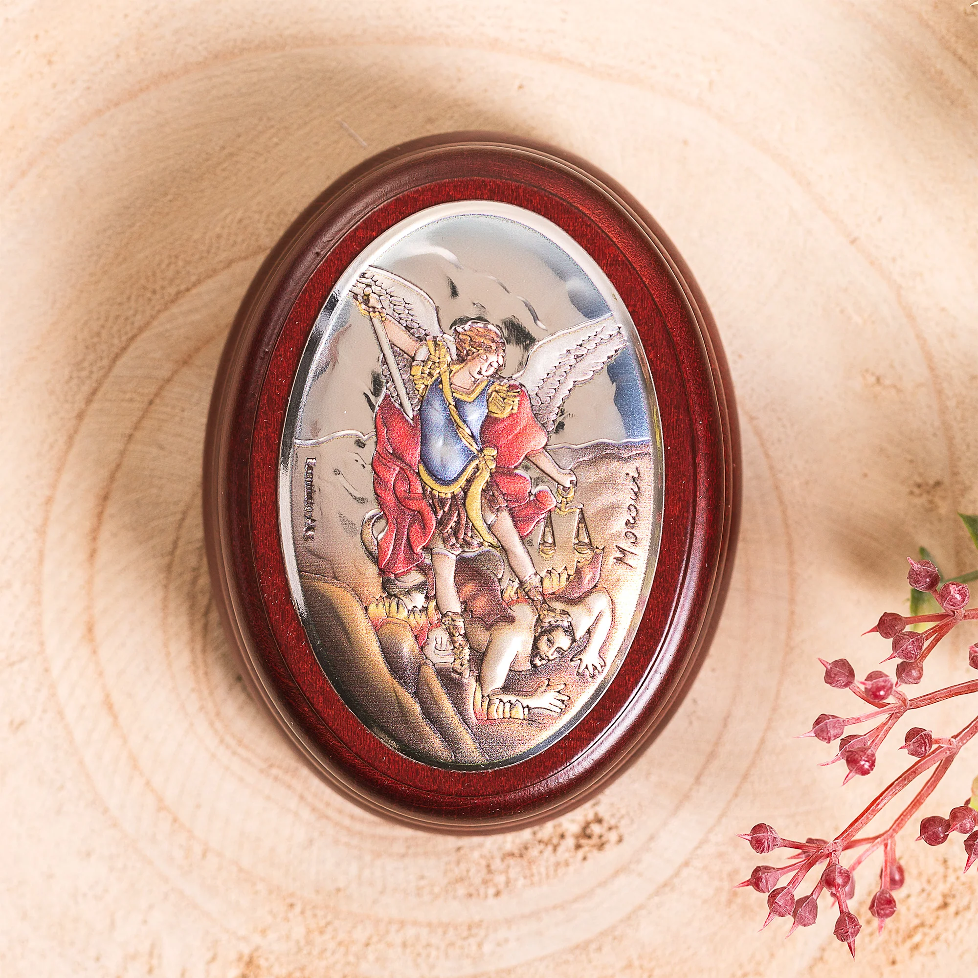 Italian St. Michael Rosary Box & Rosary Set - Image 2