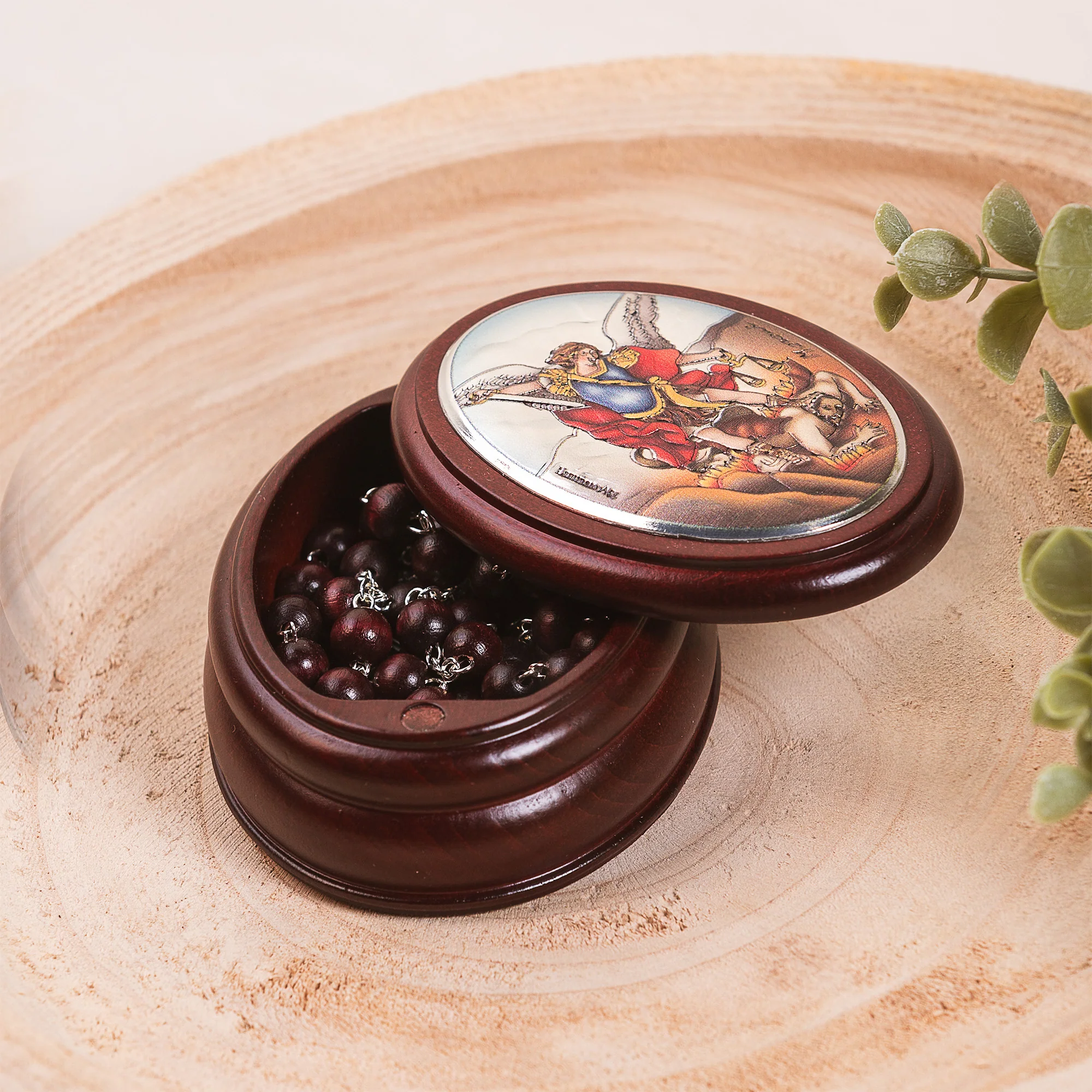 Italian St. Michael Rosary Box & Rosary Set - Image 3