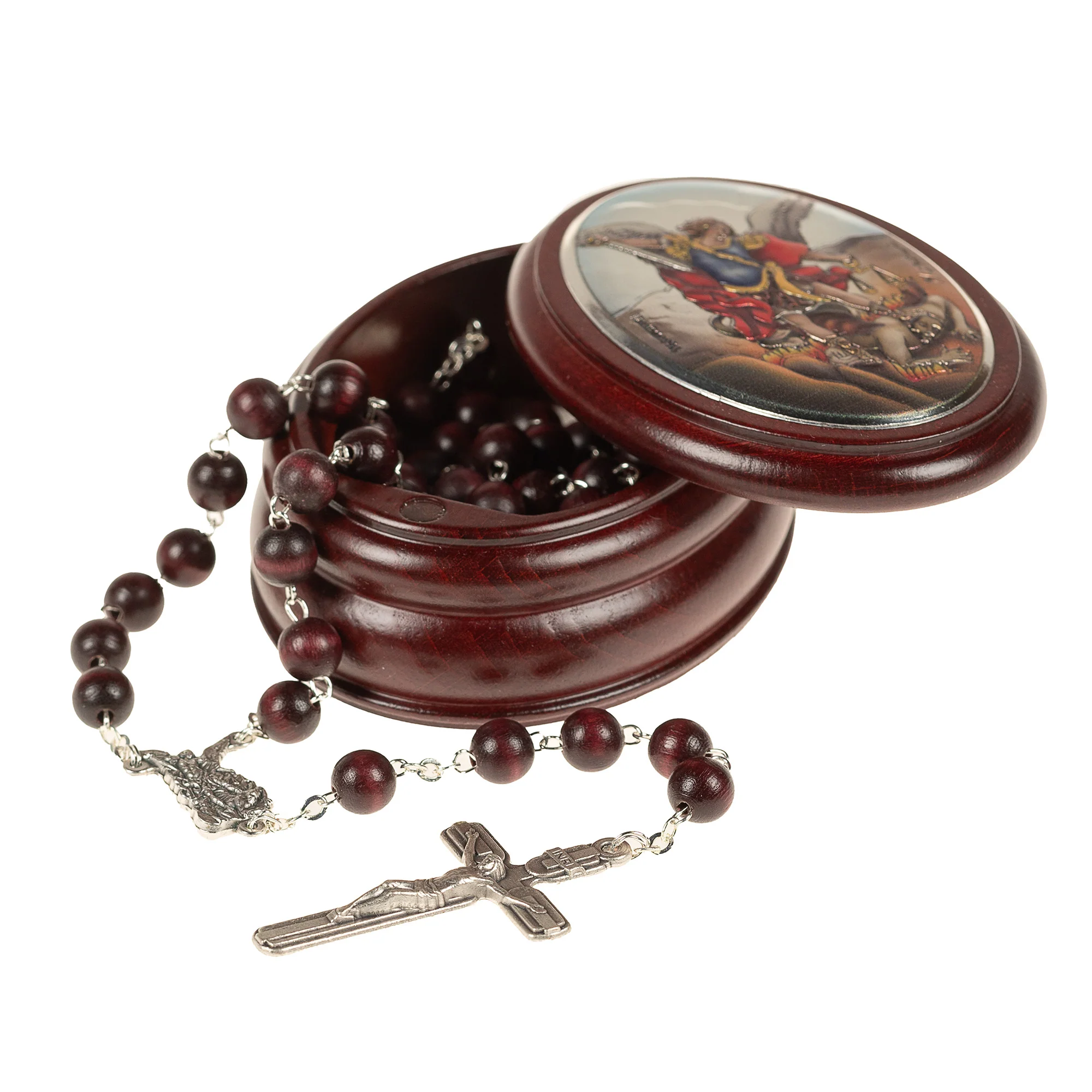 Italian St. Michael Rosary Box & Rosary Set - Image 4