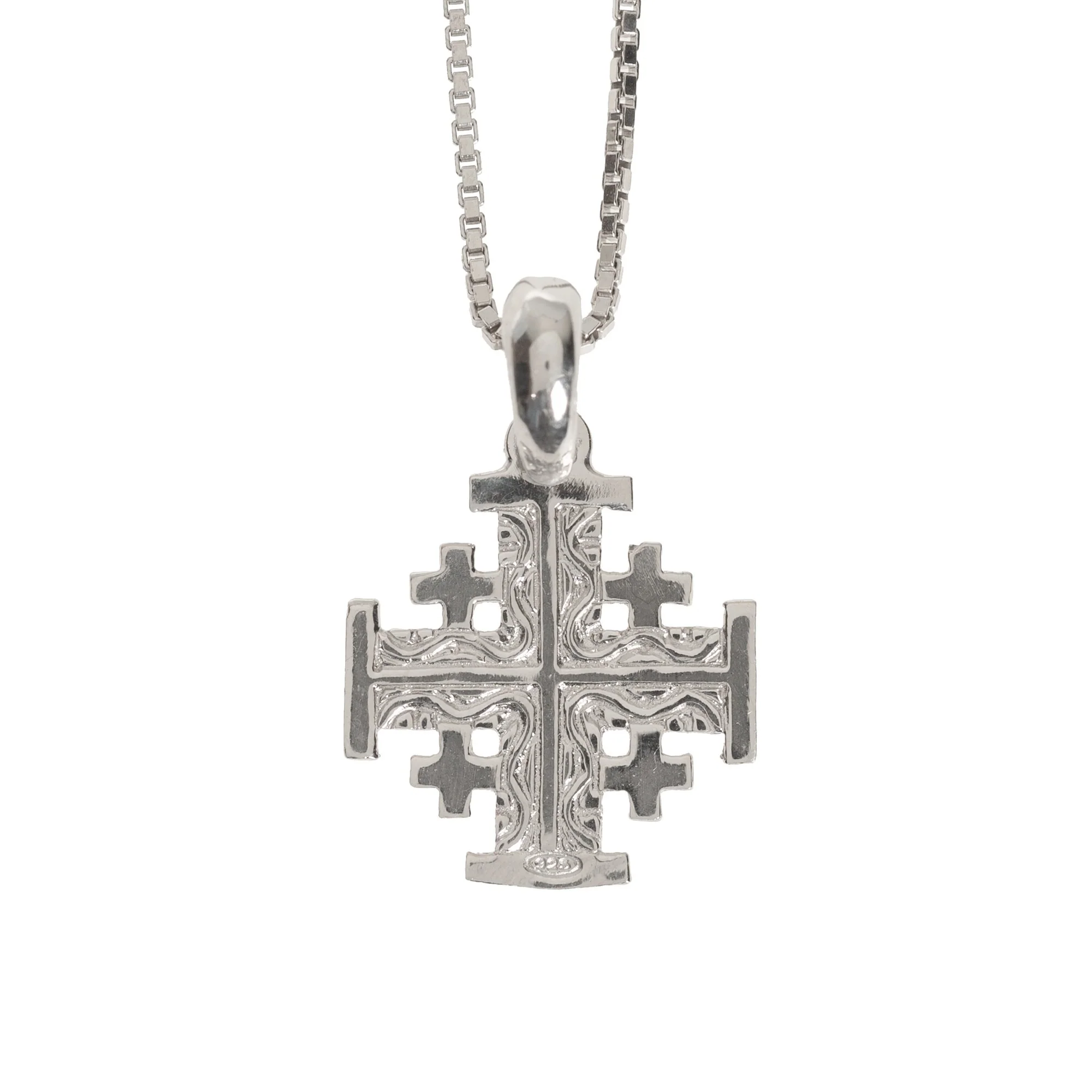 Italian Sterling Jerusalem Cross Necklace