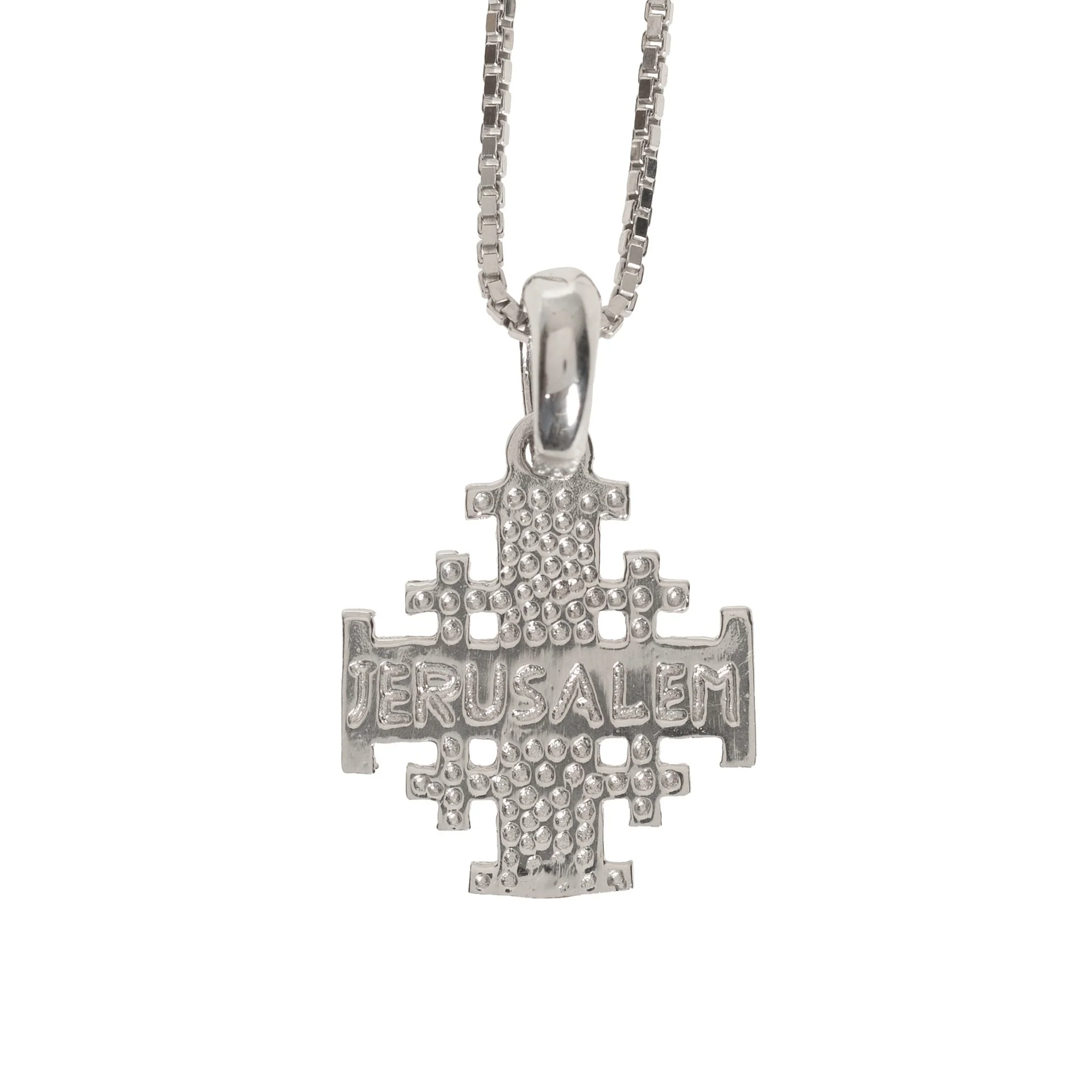 Italian Sterling Jerusalem Cross Necklace - Image 2