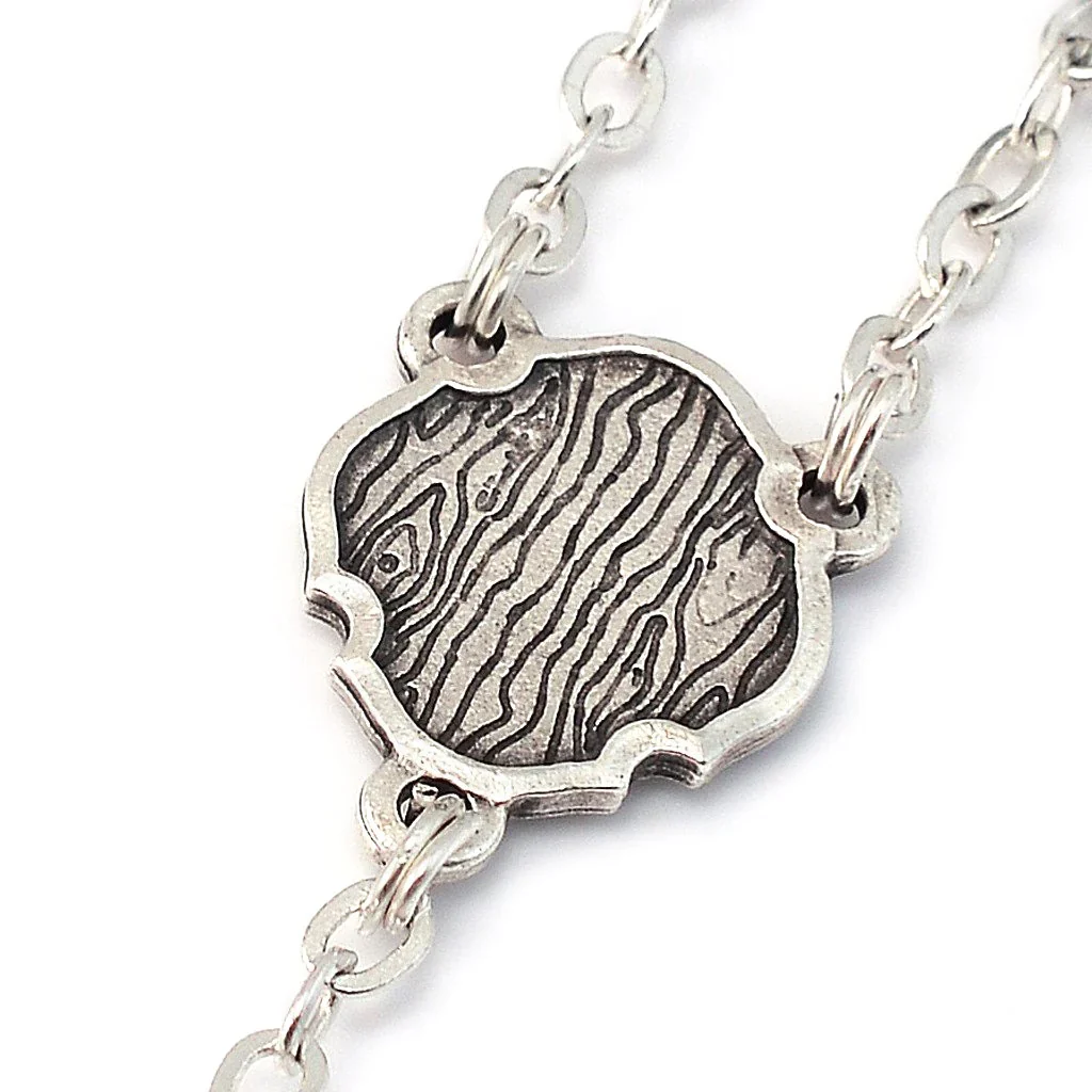 Italian Wood and Silver Plated St. Joseph Rosary - Image 5