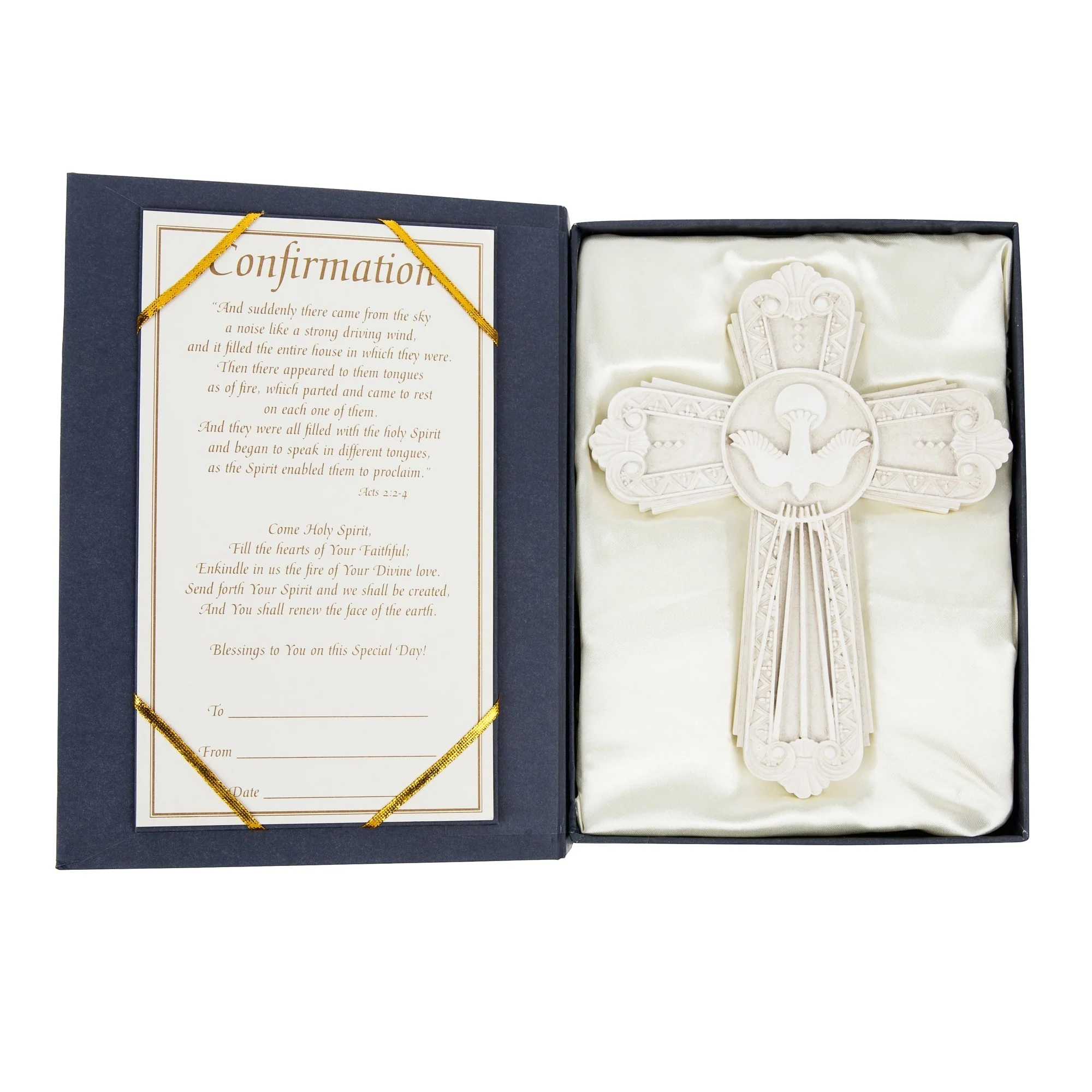 Ivory Confirmation Cross with Presentation Page