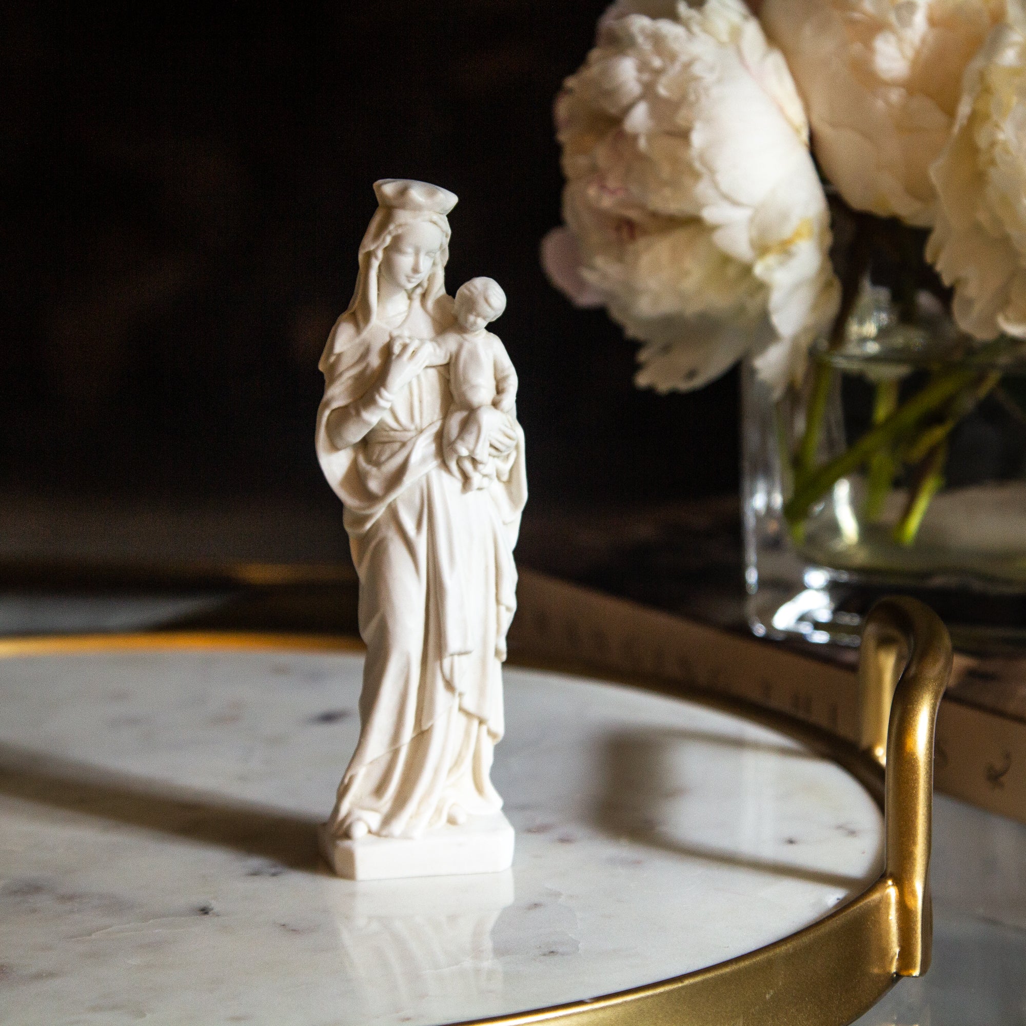 Ivory Finish Madonna & Child Statue - 6"