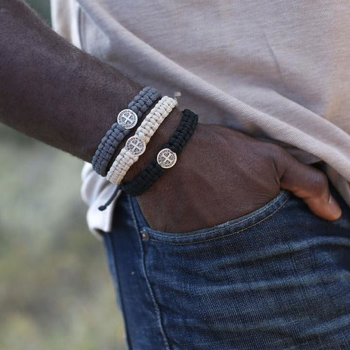 Ivory Men's St. Benedict Macrame Men's Bracelet - Image 2