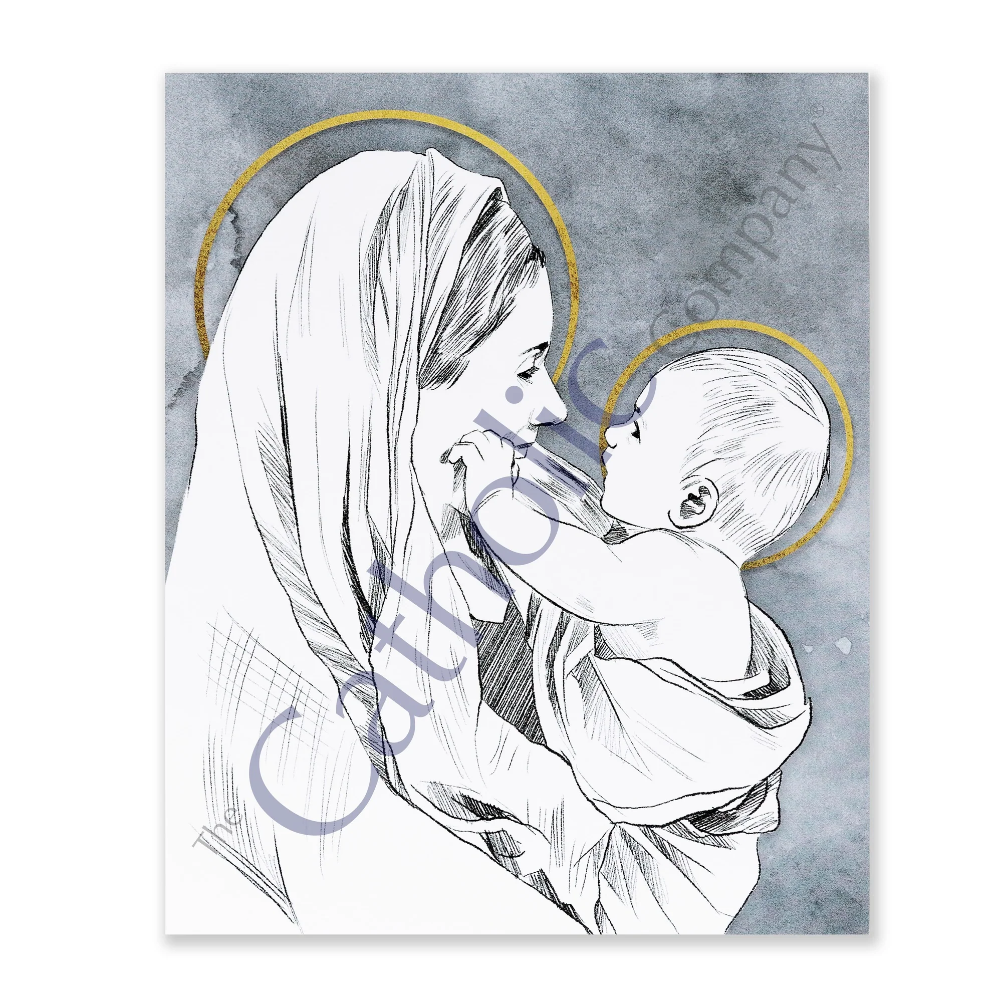 Jesus and Mary at Play Unframed Print - 8" x 10" - Image 2