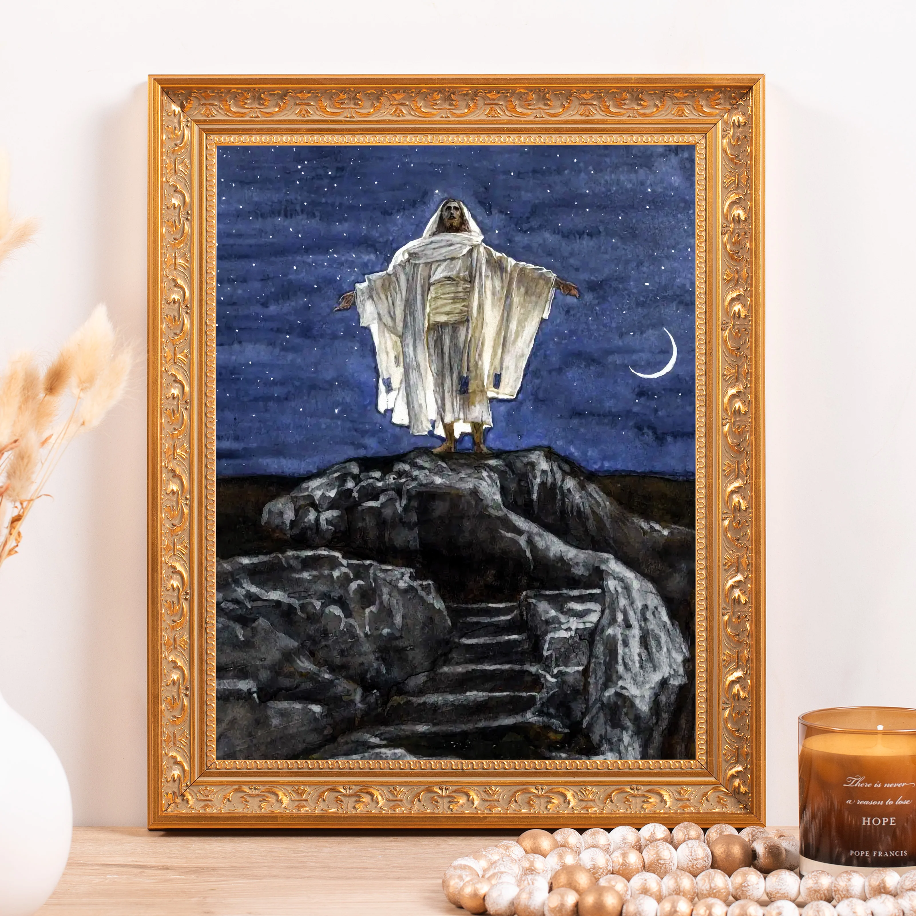 Jesus on the Mountaintop Framed Canvas - Sacred Classics Collection