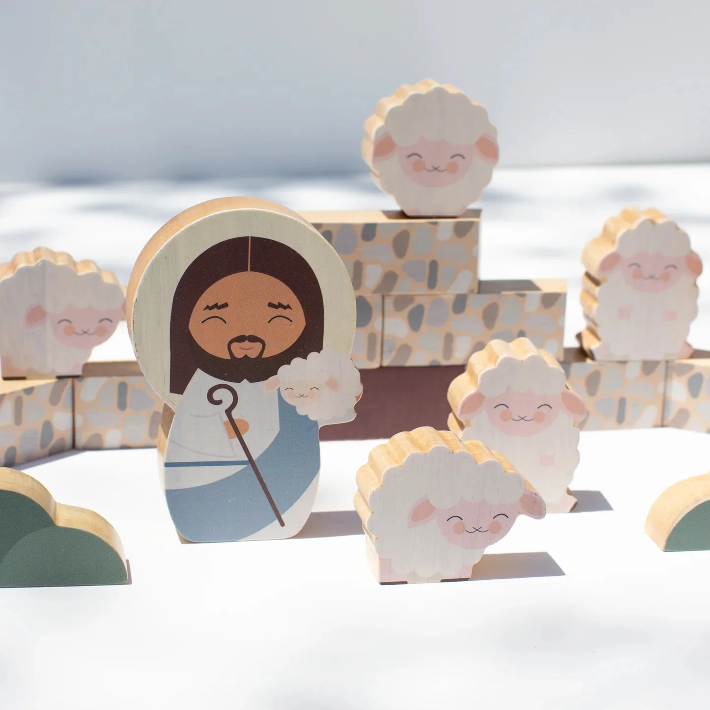Jesus The Good Shepherd Wooden Playset