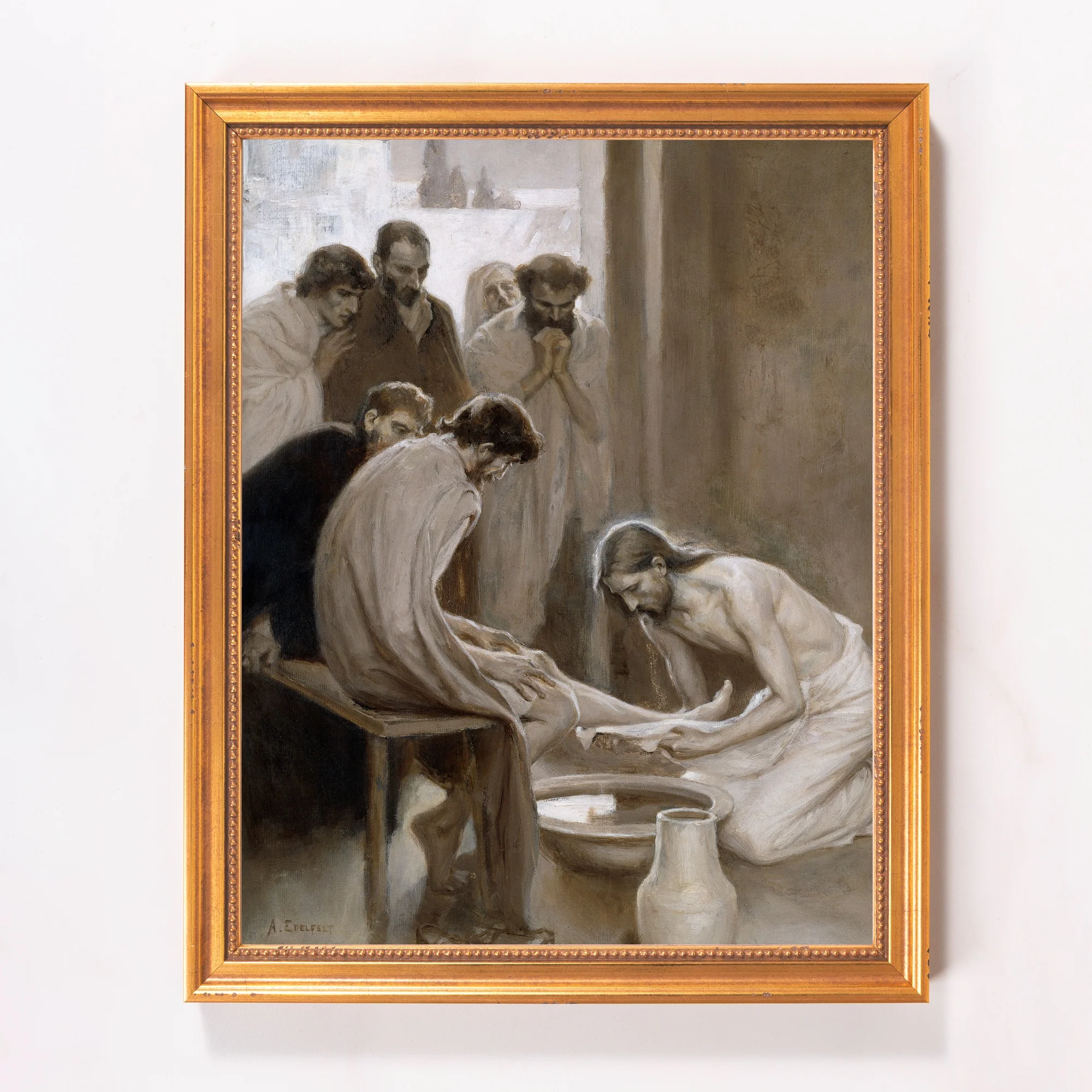 Jesus Washing the Feet of His Disciples Framed Canvas - Sacred Classics Collection - Image 5