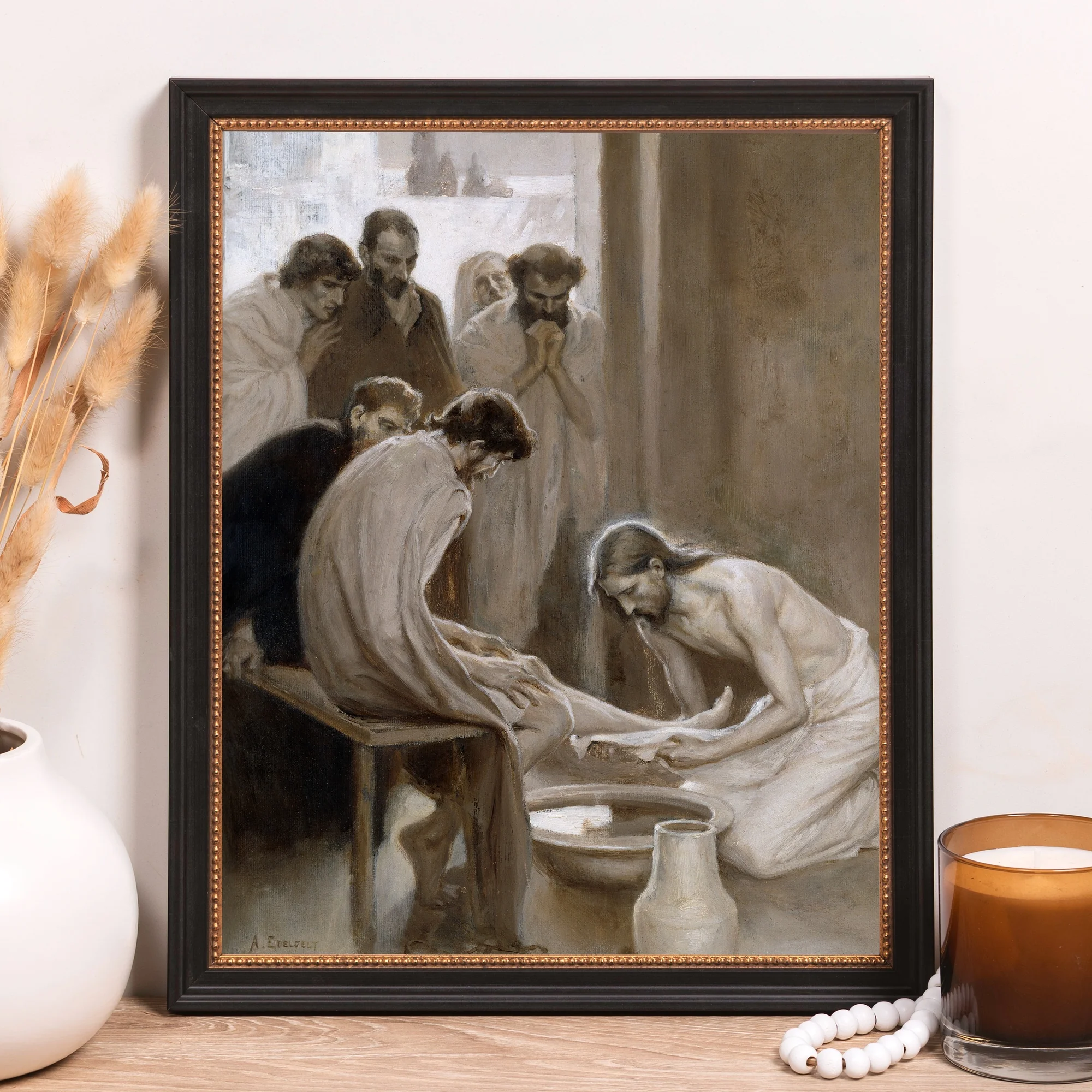 Jesus Washing the Feet of His Disciples Framed Canvas - Sacred Classics Collection - Image 8
