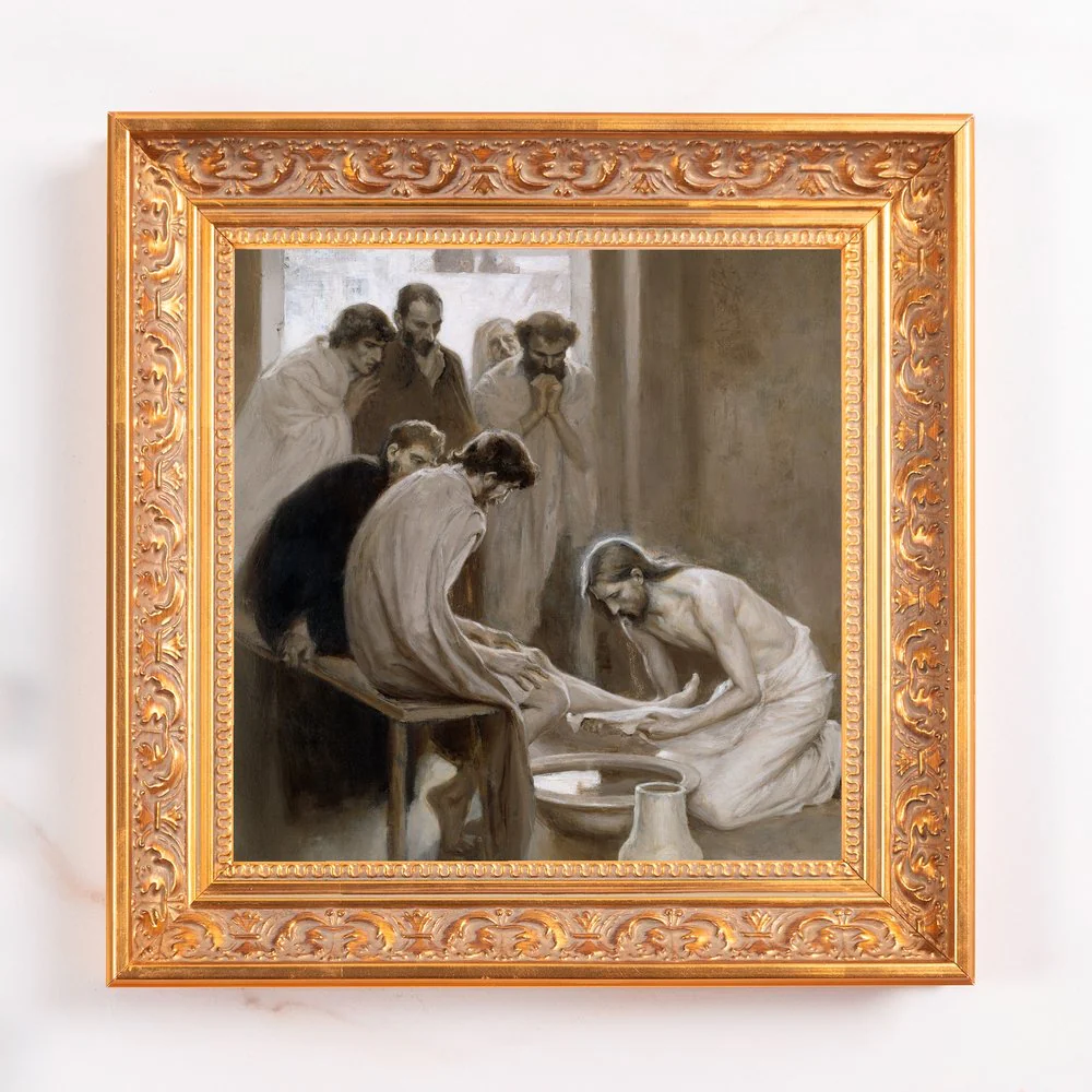 Jesus Washing the Feet of His Disciples Framed Canvas - Sacred Mini Collection - Image 2