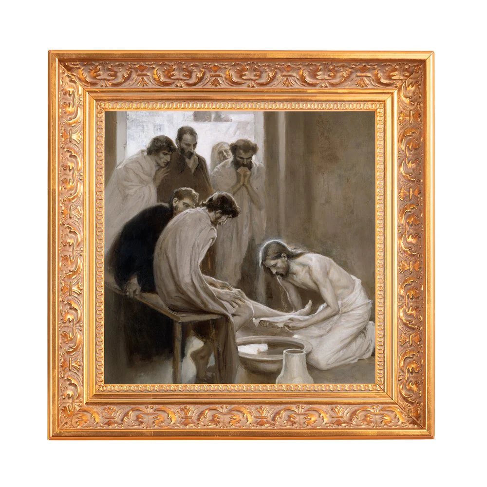 Jesus Washing the Feet of His Disciples Framed Canvas - Sacred Mini Collection - Image 3