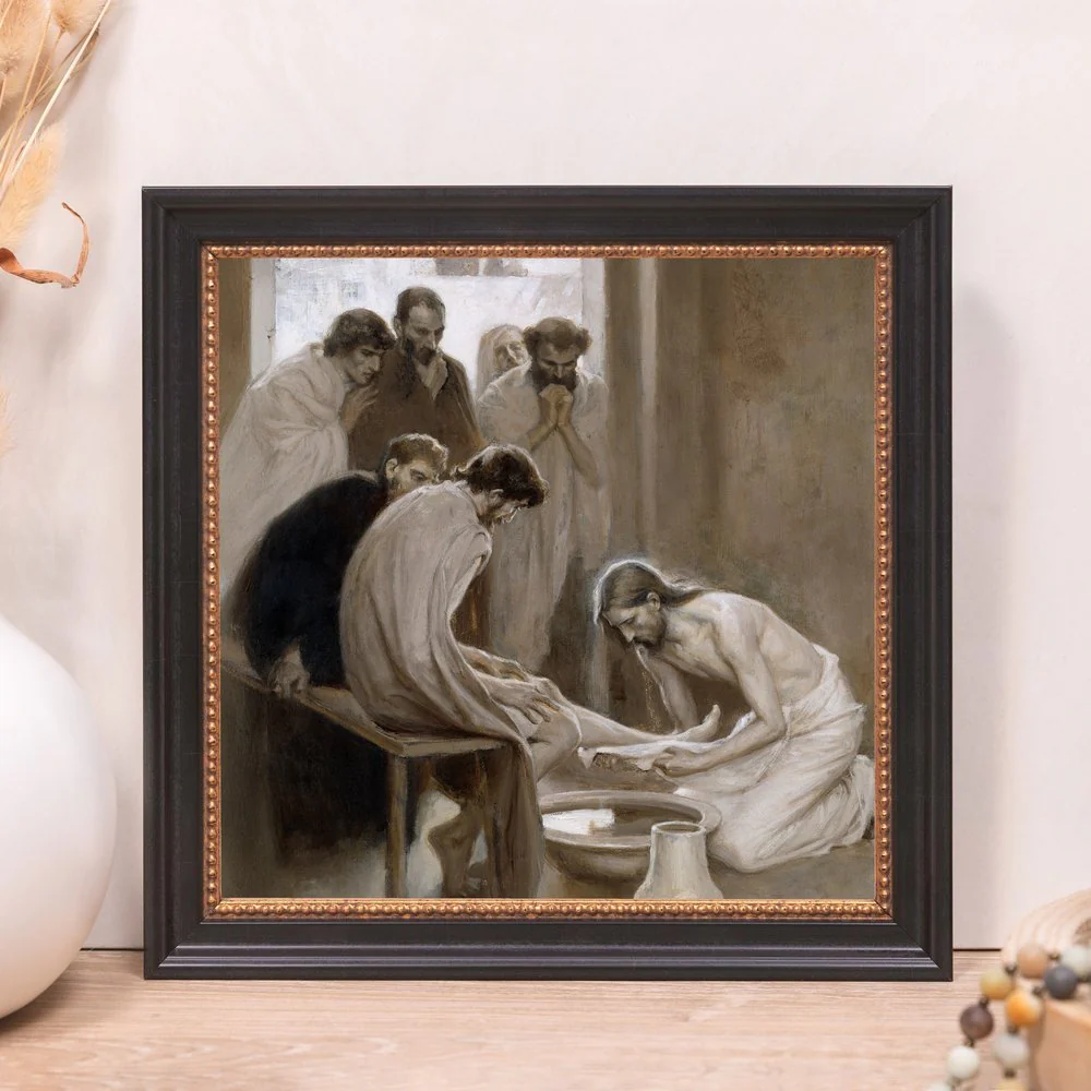 Jesus Washing the Feet of His Disciples Framed Canvas - Sacred Mini Collection - Image 5