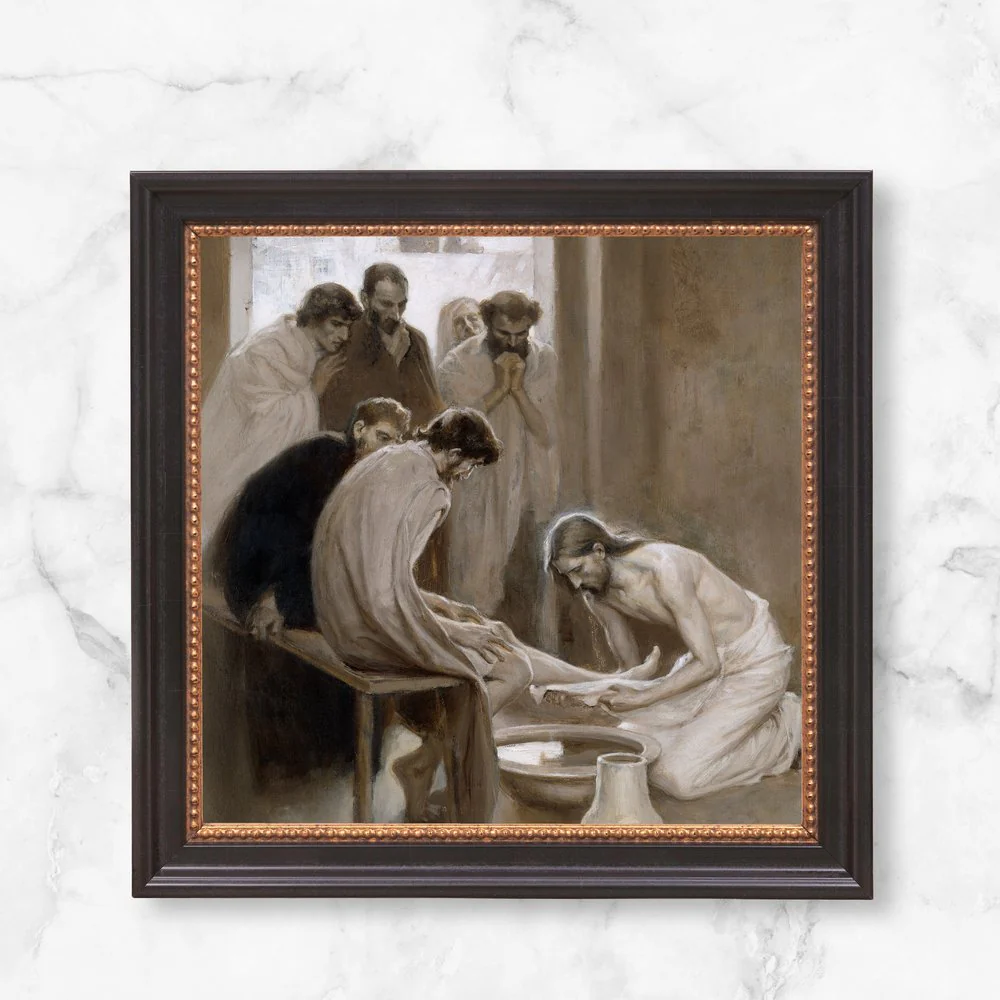Jesus Washing the Feet of His Disciples Framed Canvas - Sacred Mini Collection - Image 6