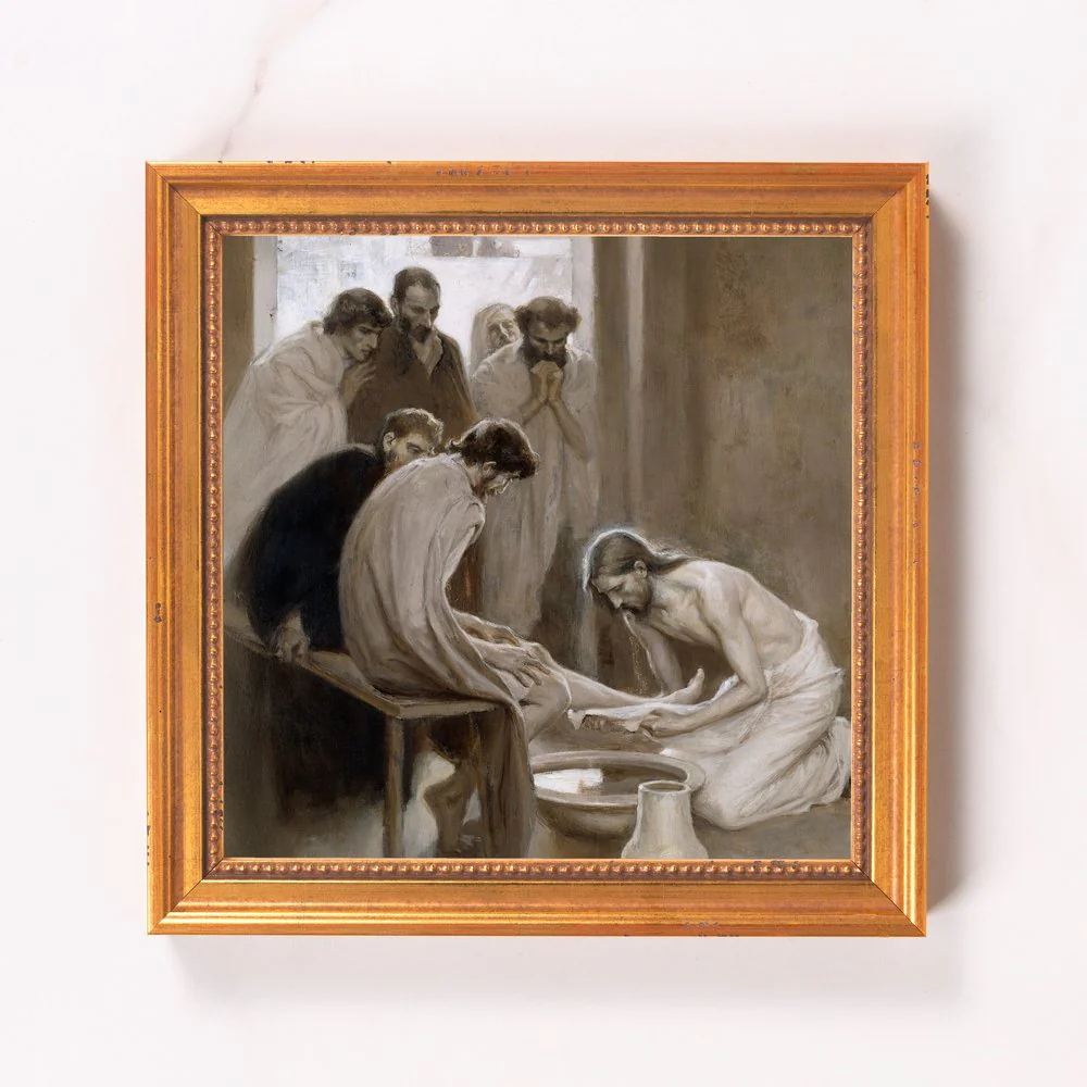 Jesus Washing the Feet of His Disciples Framed Canvas - Sacred Mini Collection - Image 9