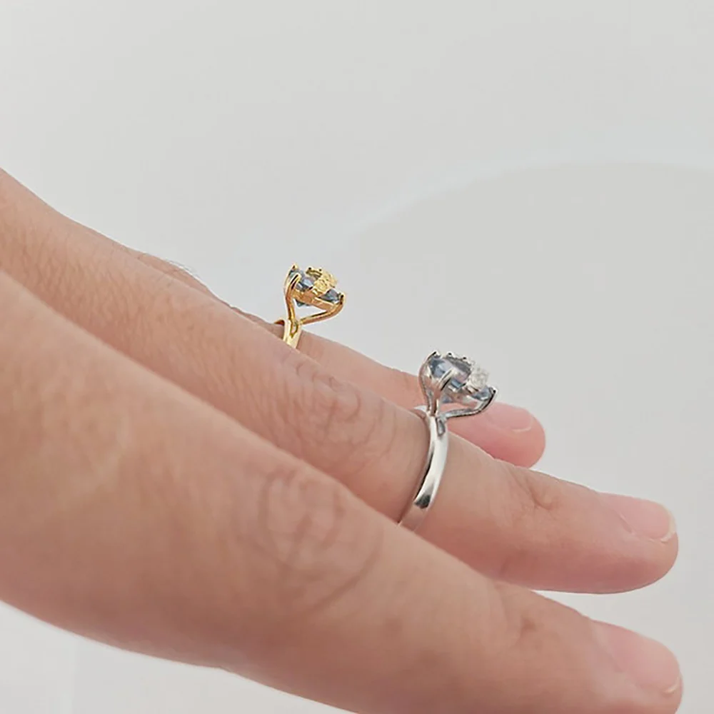 Jeweled Immaculate Heart Ring - Silver or Gold - Image 2