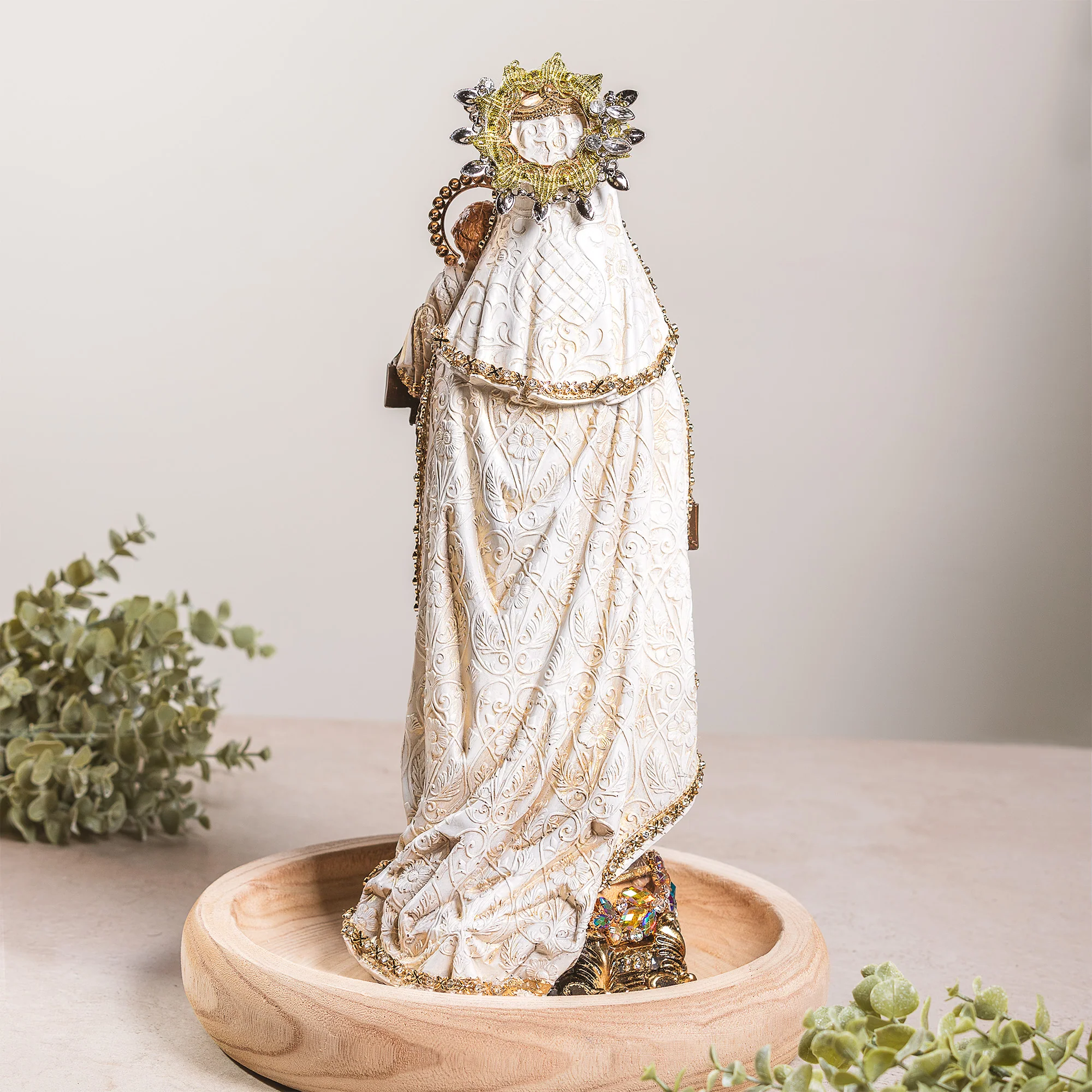 Jeweled Our Lady of Mt. Carmel Statue - 16" - Image 2
