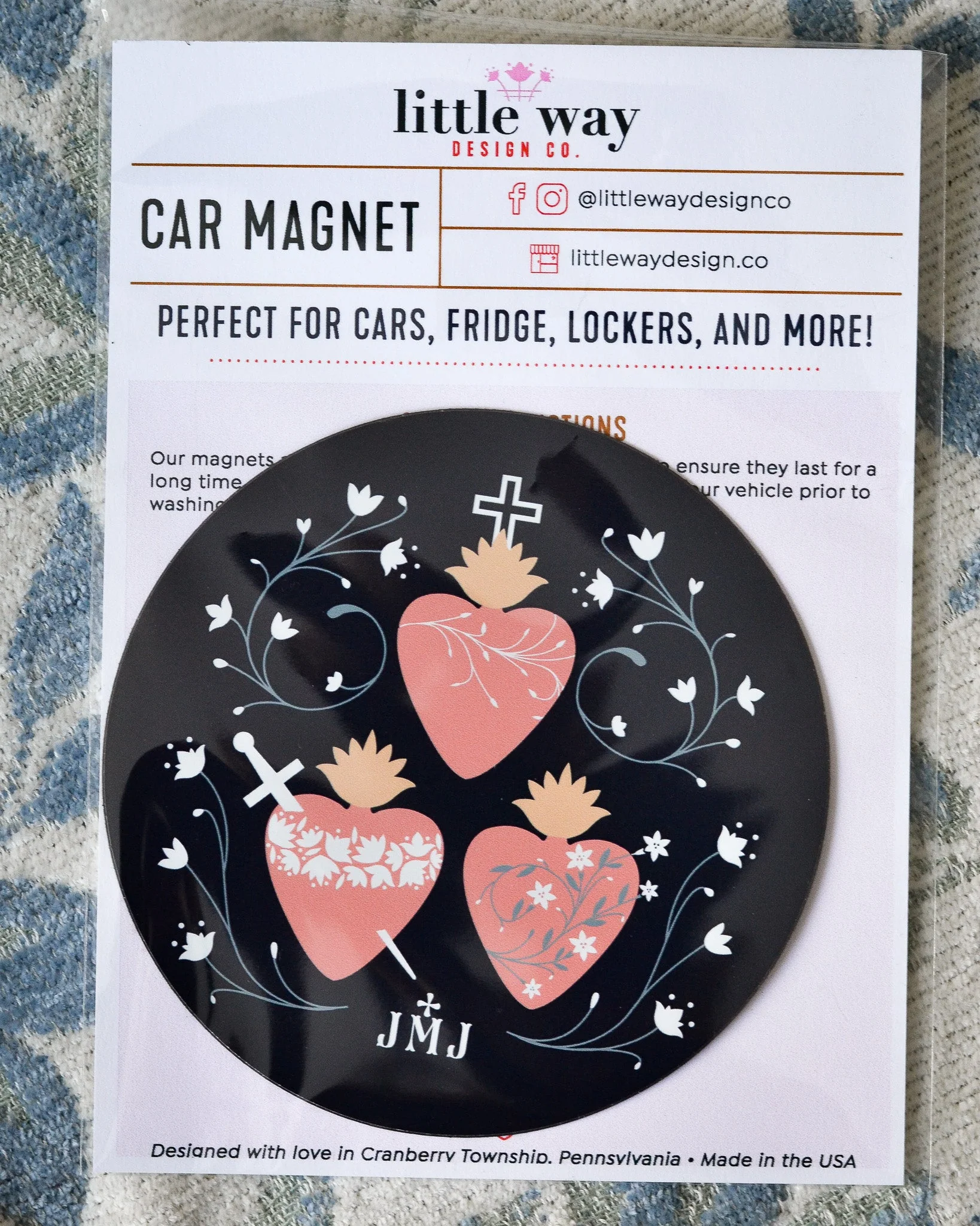JMJ Three Hearts Car Magnet - Image 4