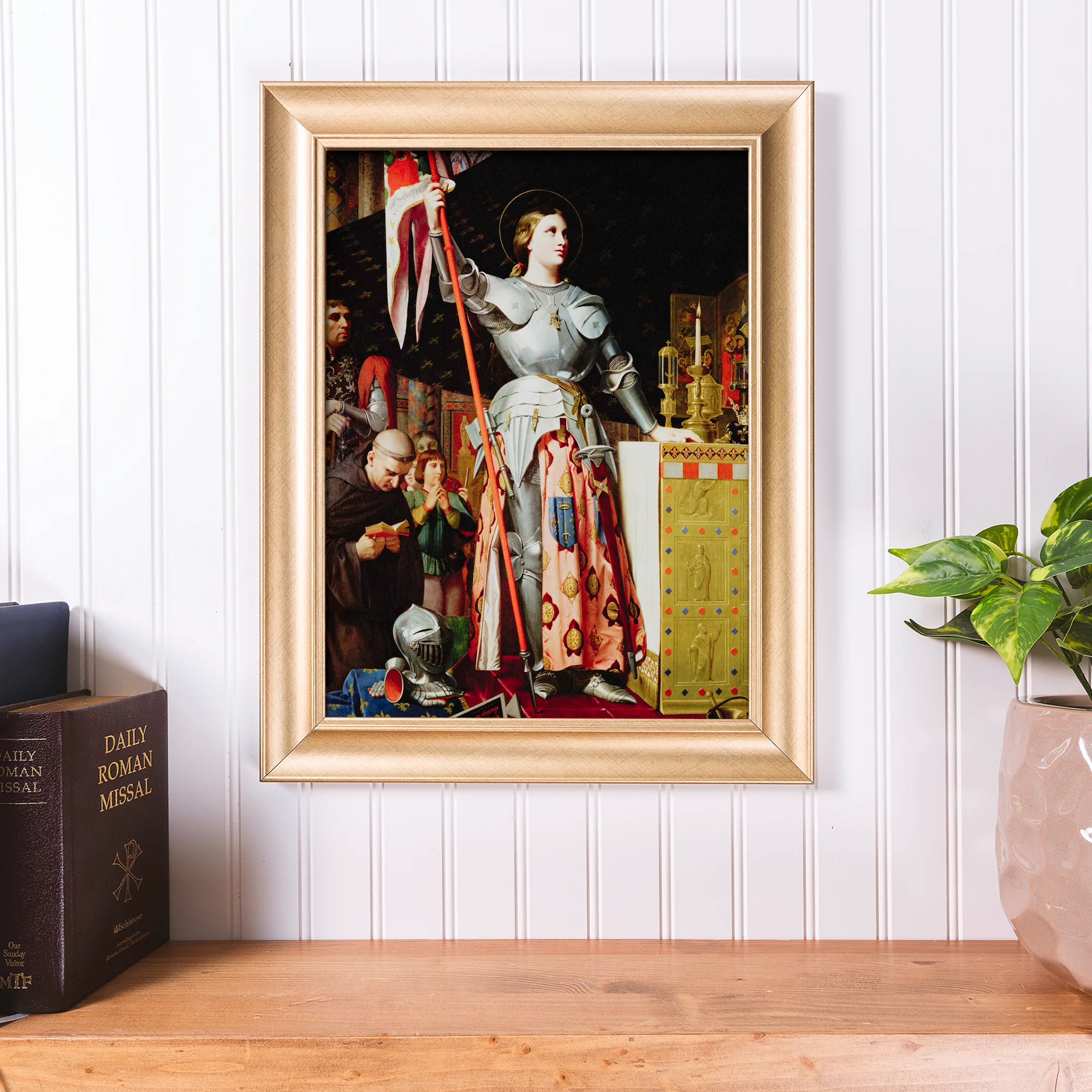 Joan of Arc Antique Gold Framed Print - Multiple Sizes - Image 3