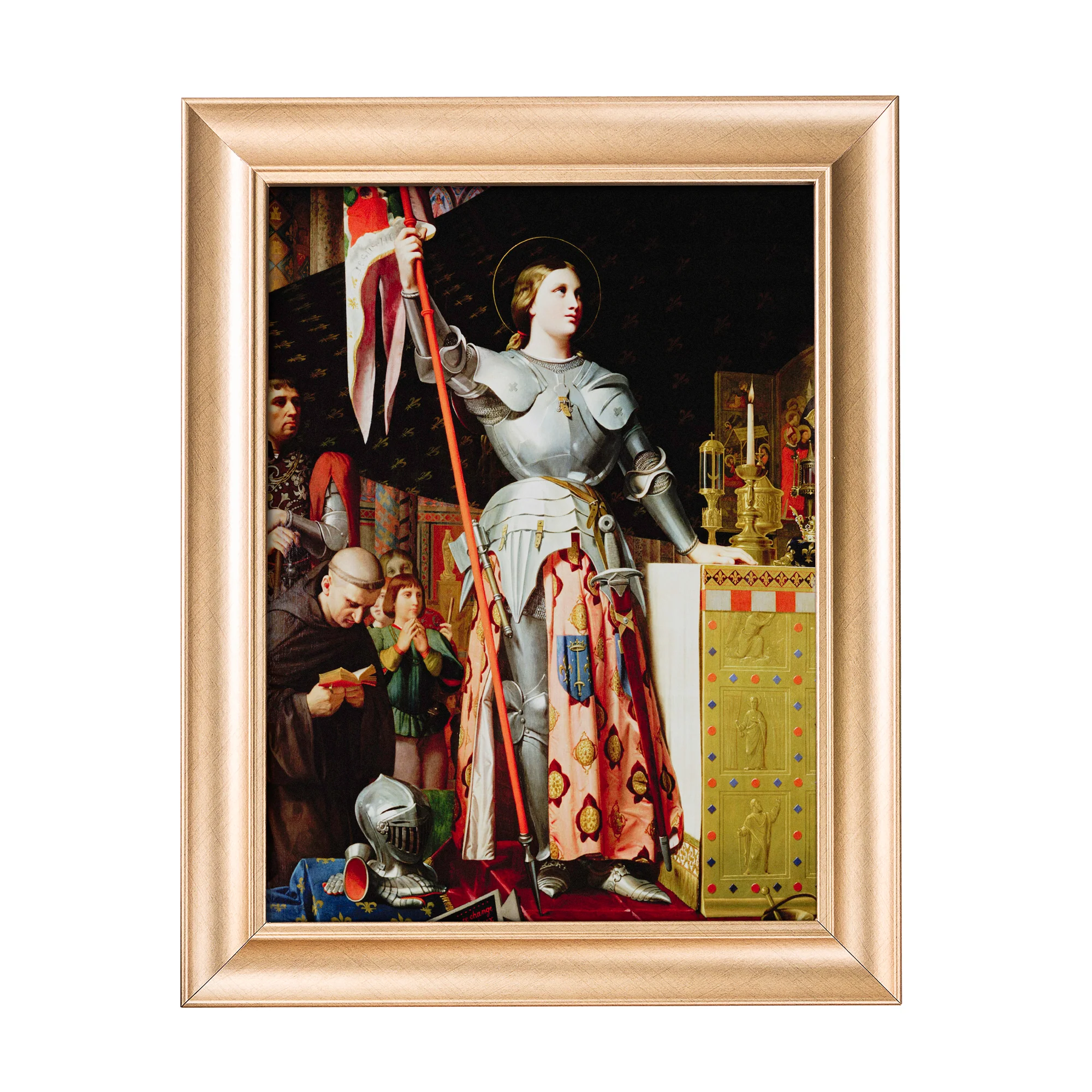 Joan of Arc Antique Gold Framed Print - Multiple Sizes - Image 4
