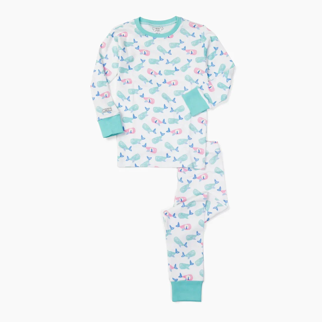 Jonah & the Whale Teal/Pink Soft & Comfy Kids Pajamas - Image 6
