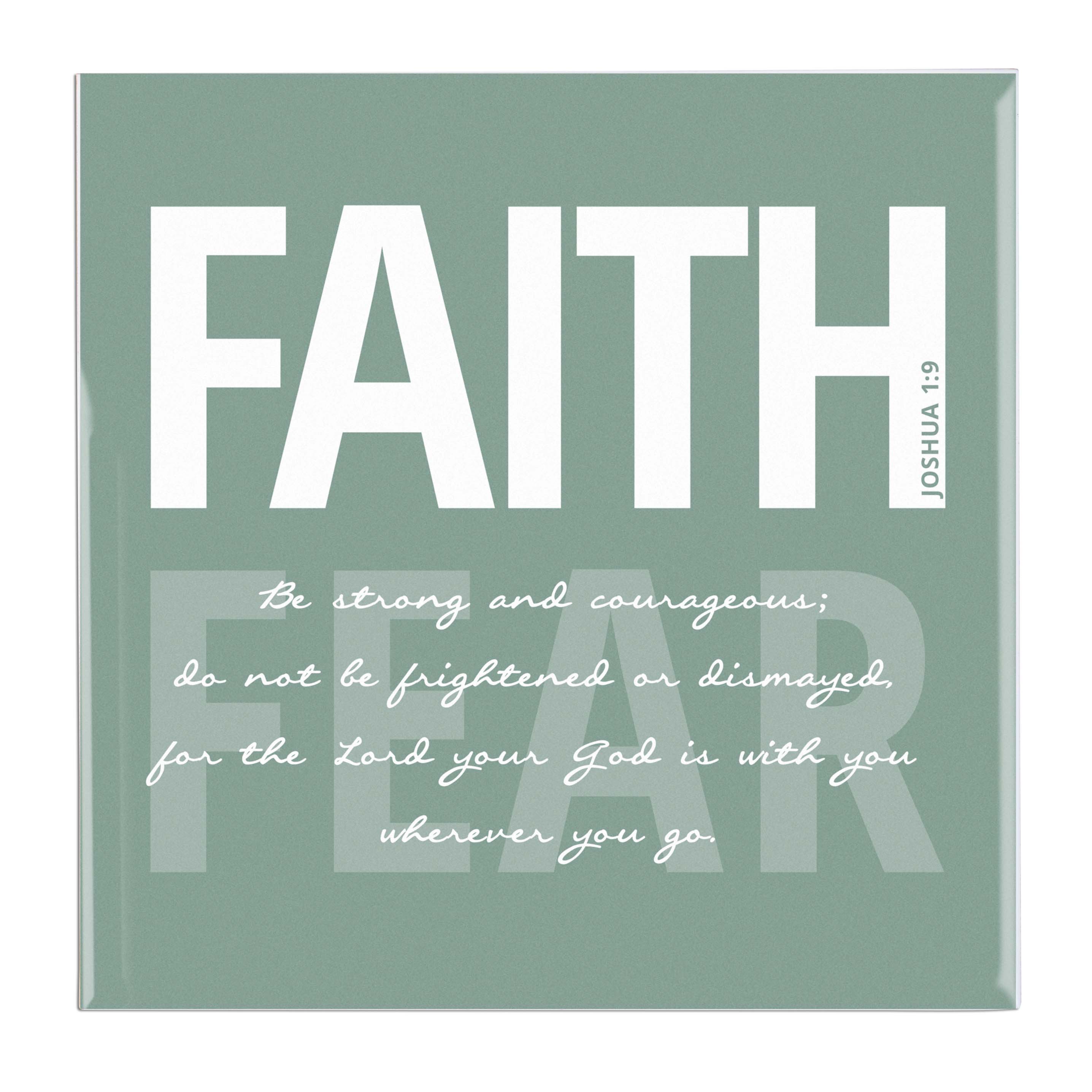 Joshua 1:9 Faith Over Fear Tile - Image 2