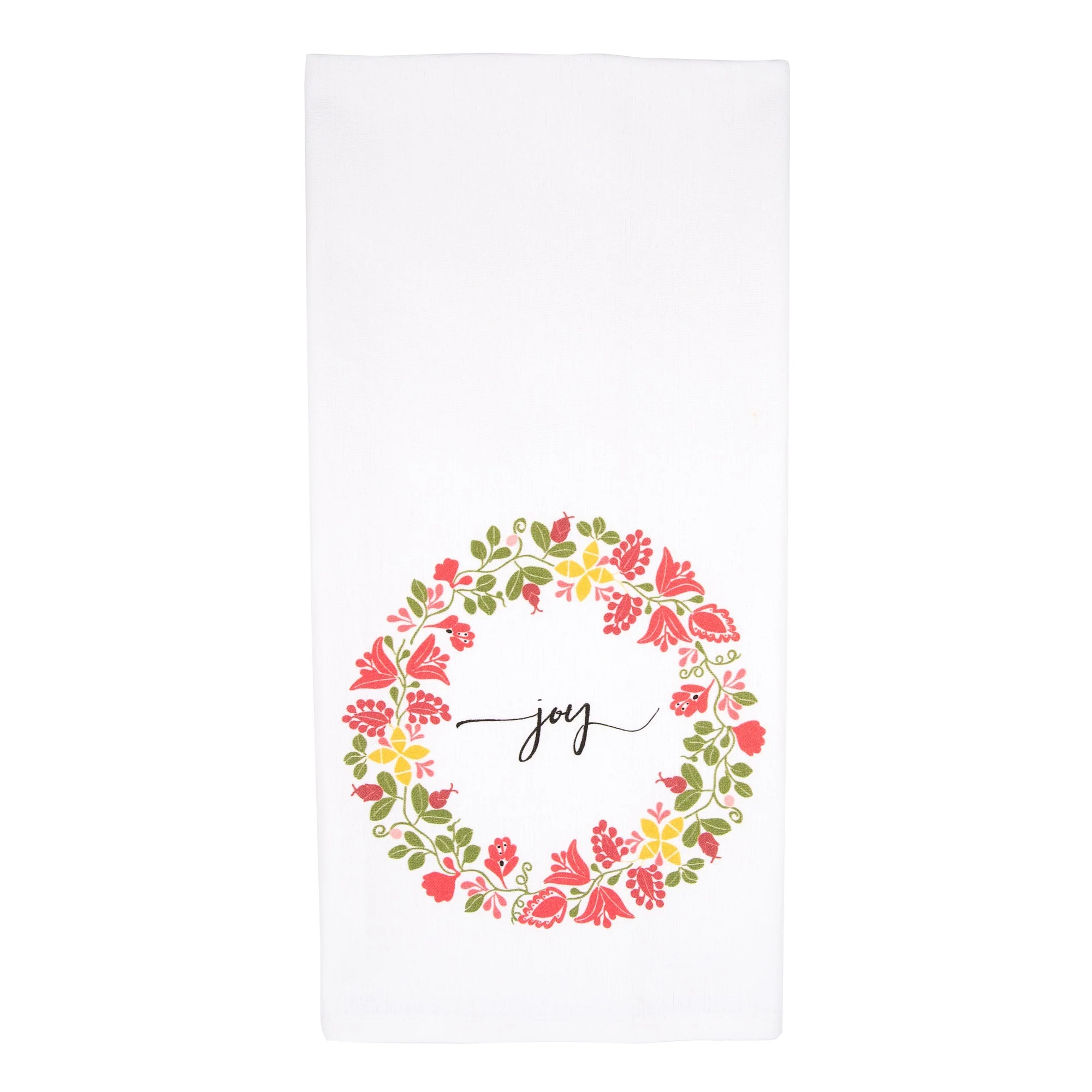 Joy Christmas Wreath Dish Towel - Image 2