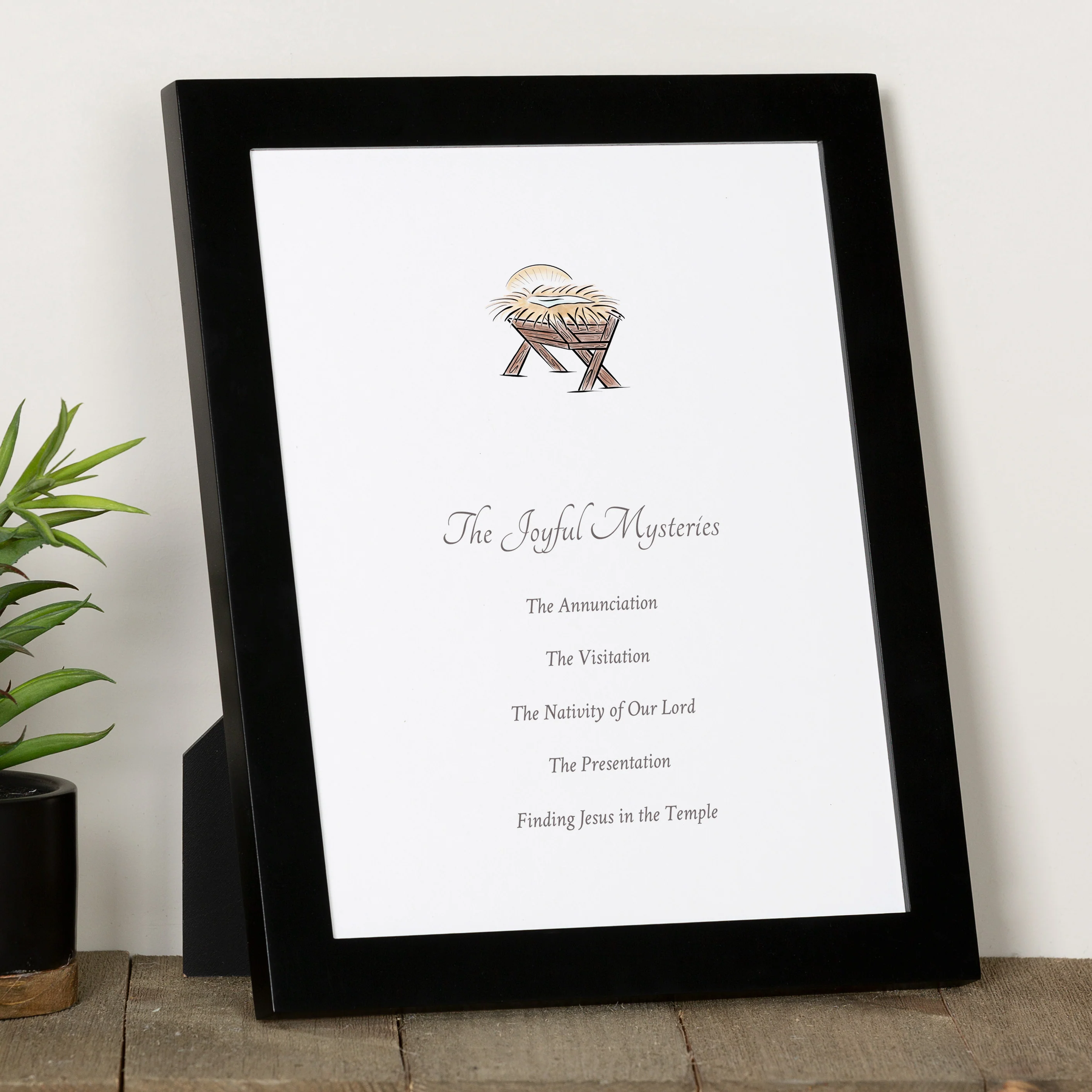 Joyful Mysteries Black Framed Print