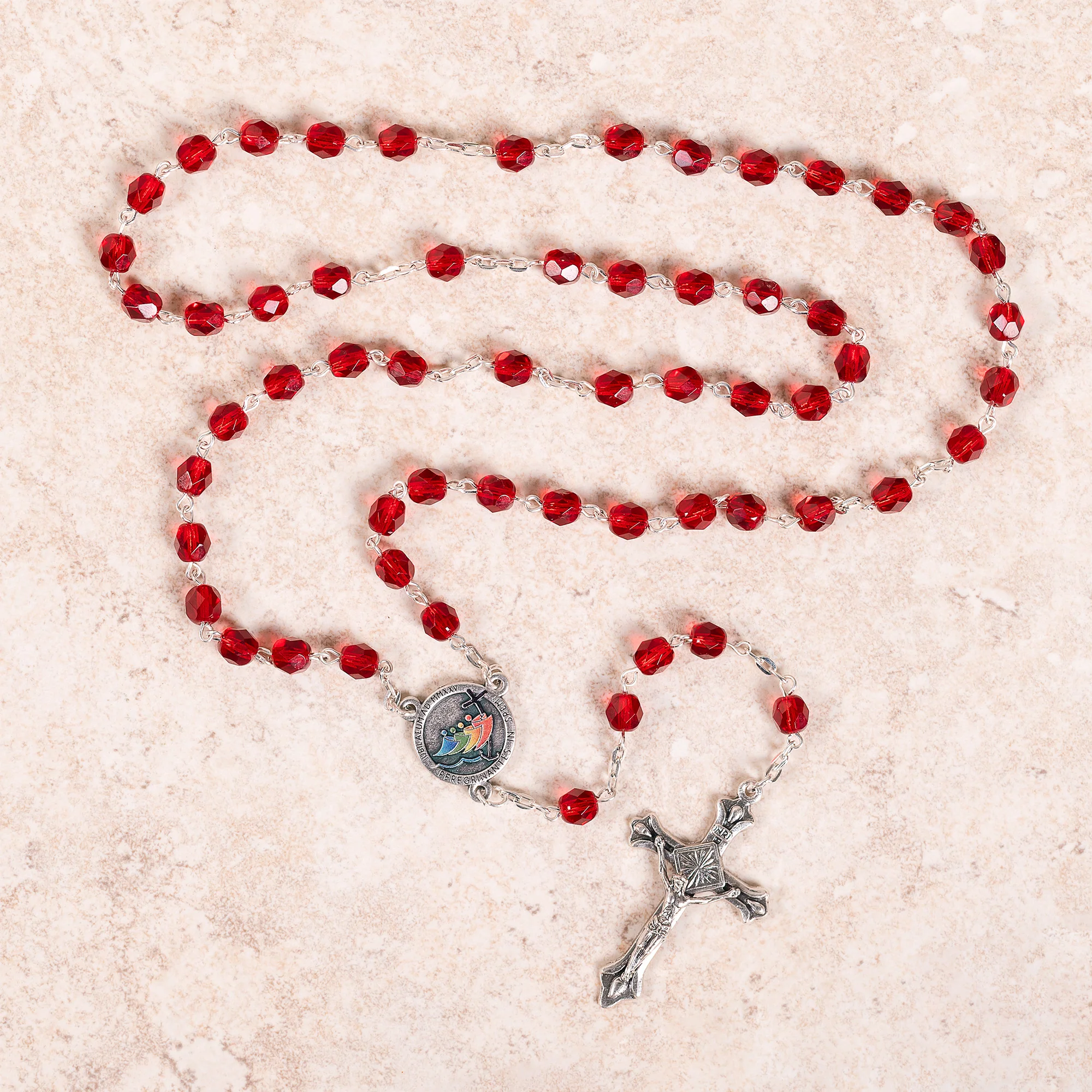 Jubilee of Hope Red Glass Rosary