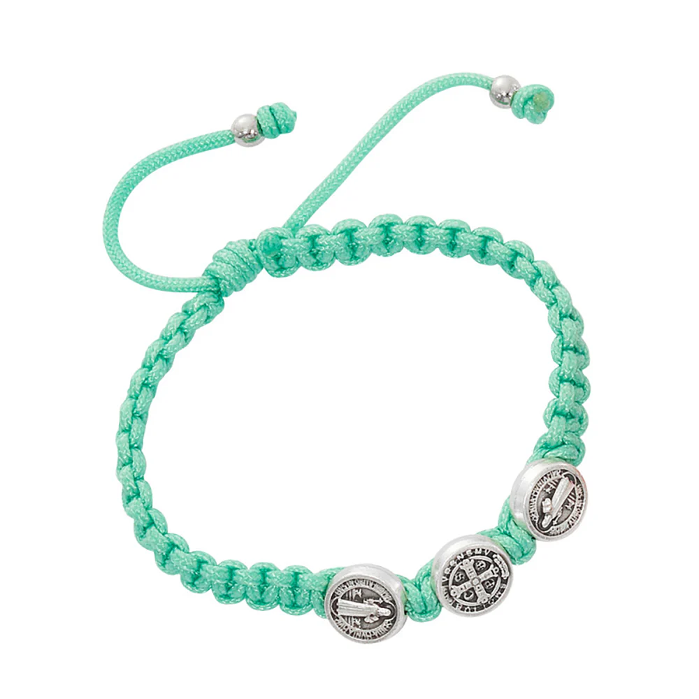 Kids St. Benedict Medal Macramé Bracelet - Multiple Colors - Image 3