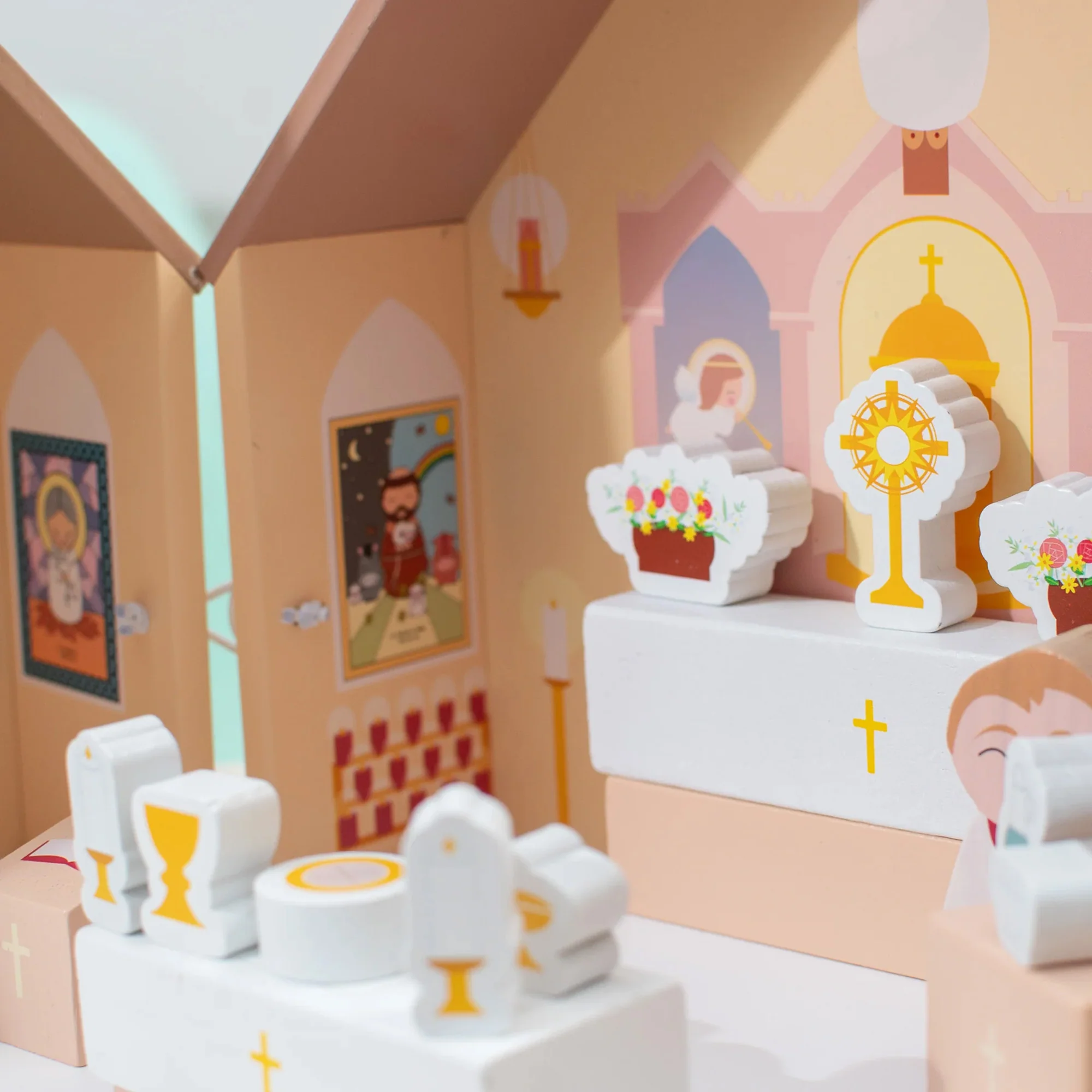 Kids Wooden Catholic Church Play Set - Image 5