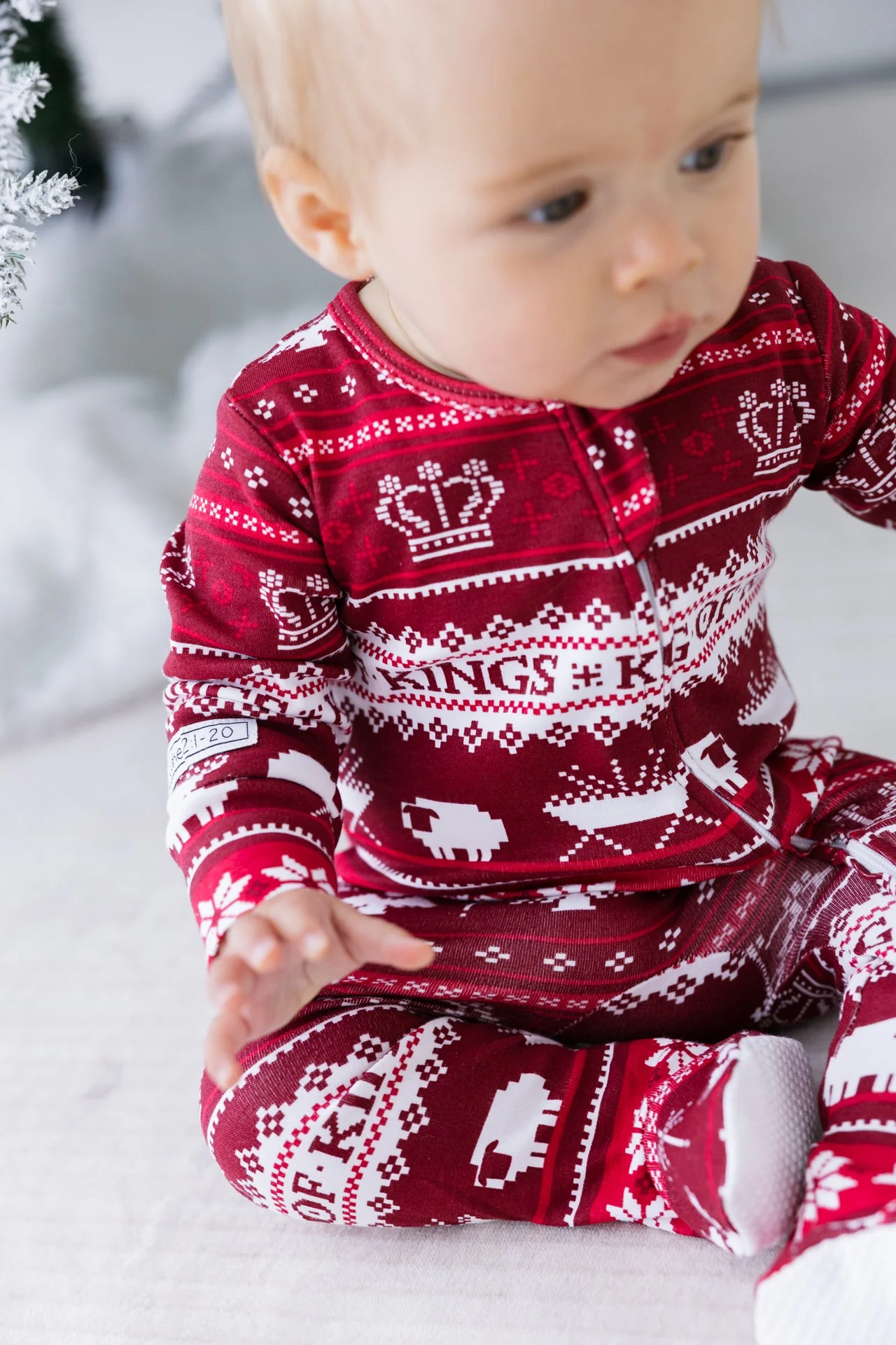 King of Kings Ruby Red Footed Onesie Cotton