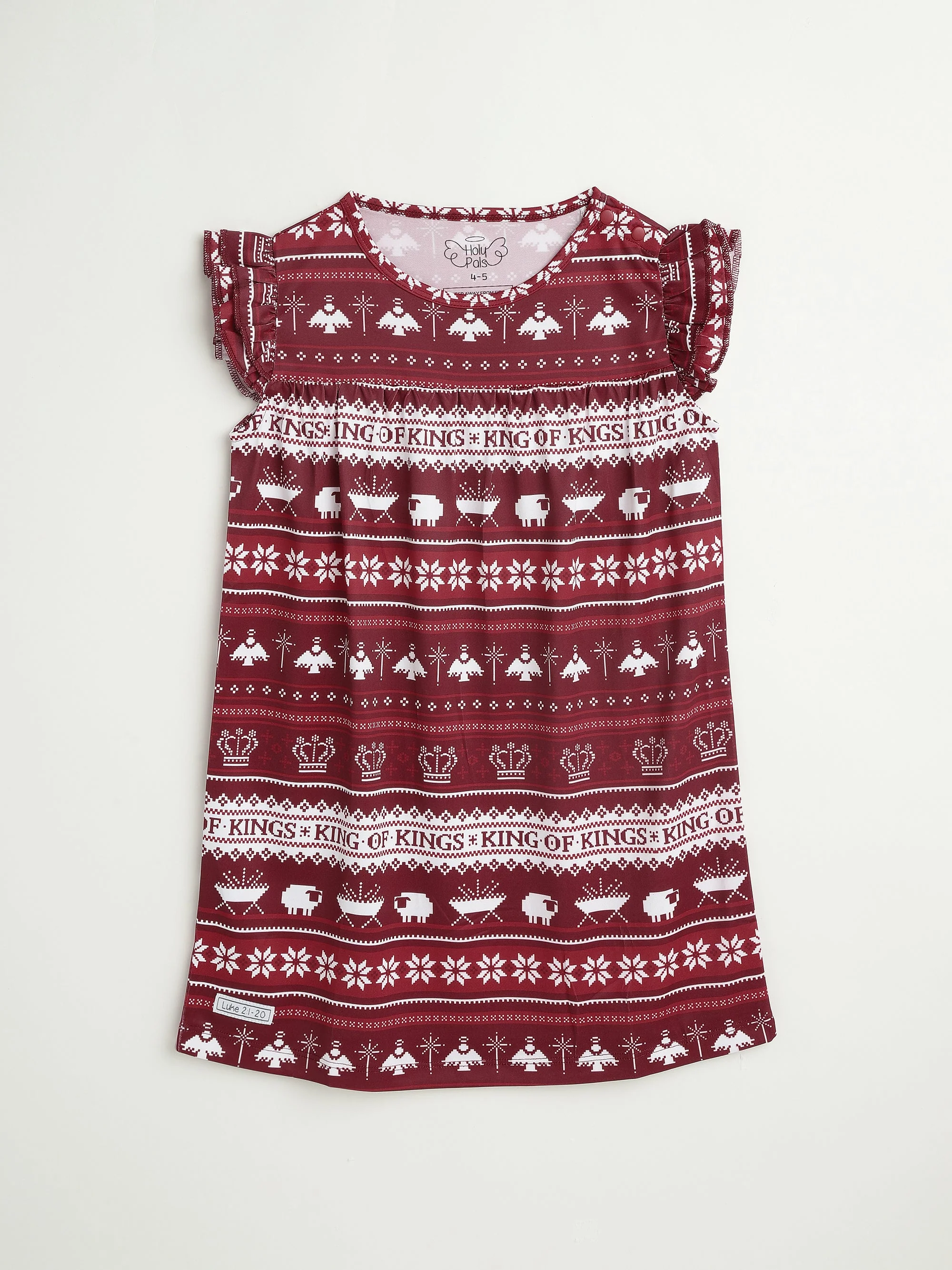 King of Kings Ruby Red PJ Girls Nightgown Polyester - Image 4