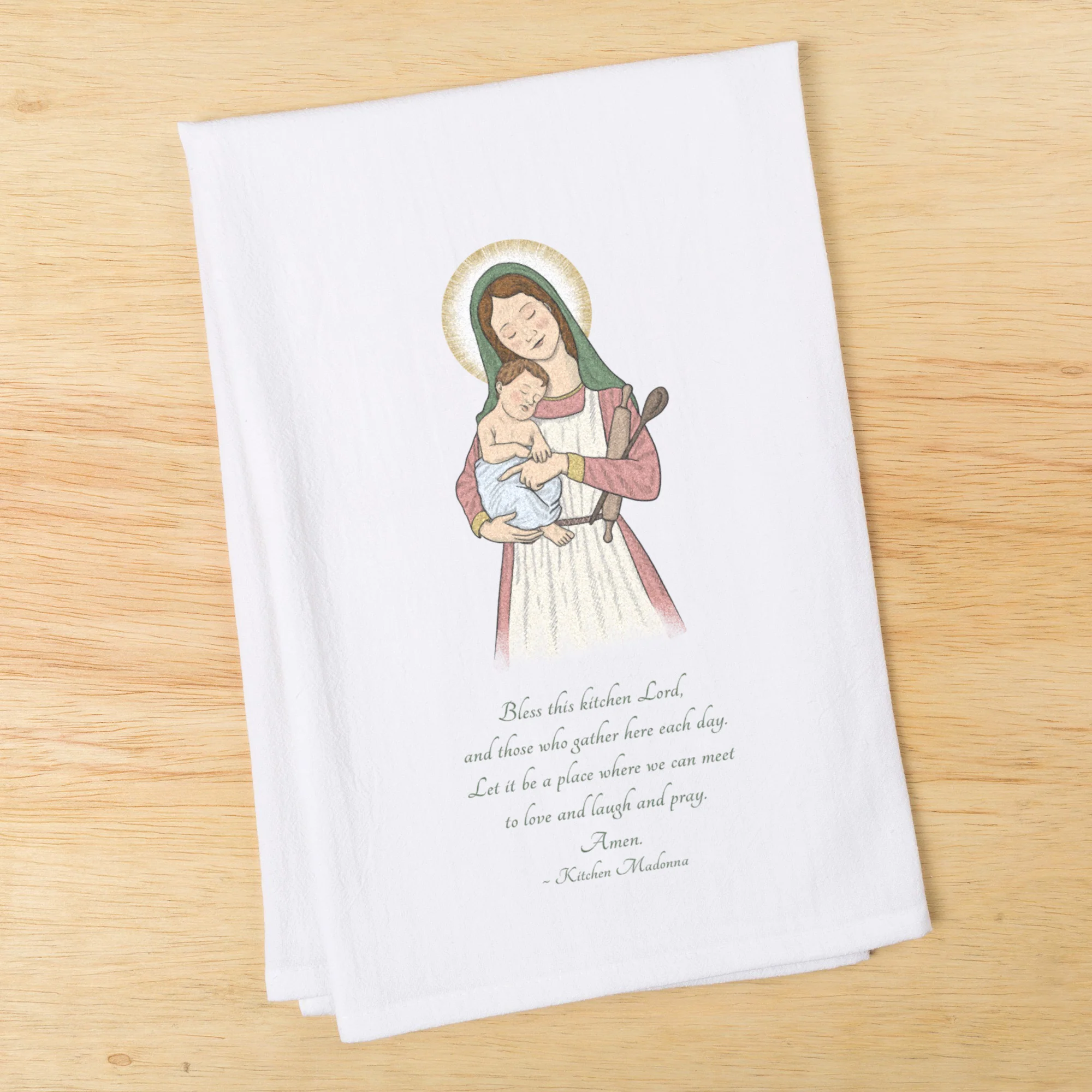 Kitchen Madonna & Child Dish Towel