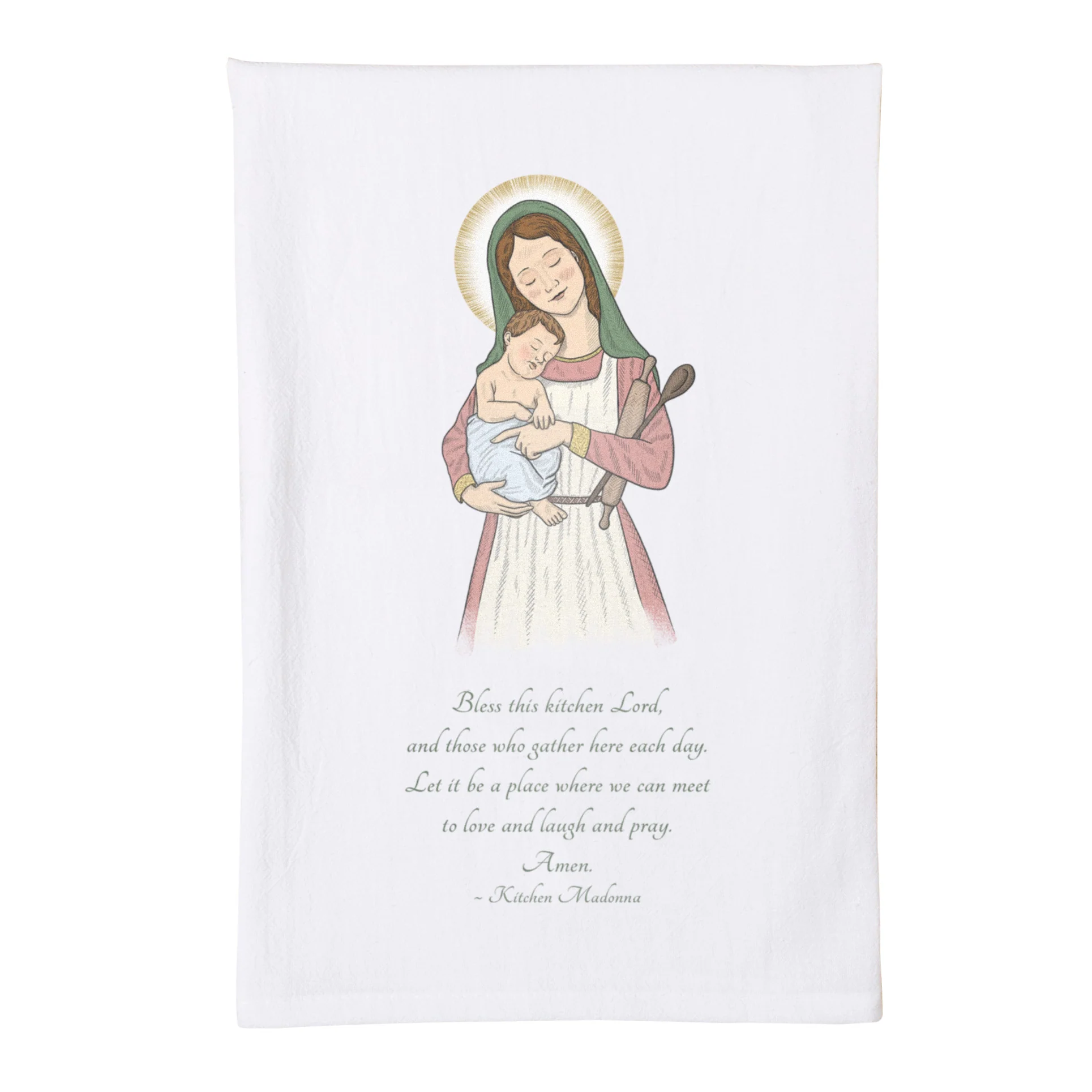 Kitchen Madonna & Child Dish Towel - Image 2