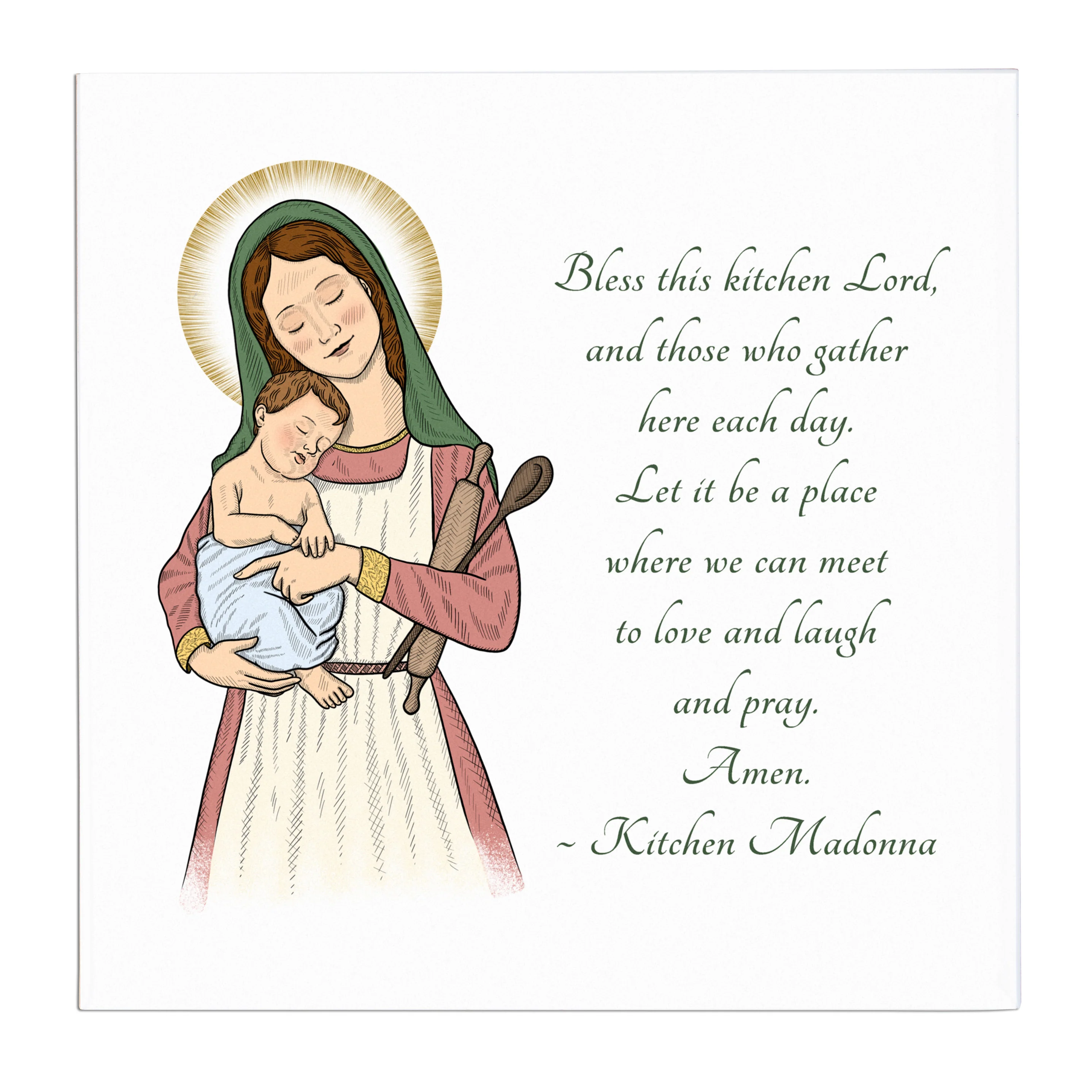 Kitchen Madonna & Child Tile - Image 2