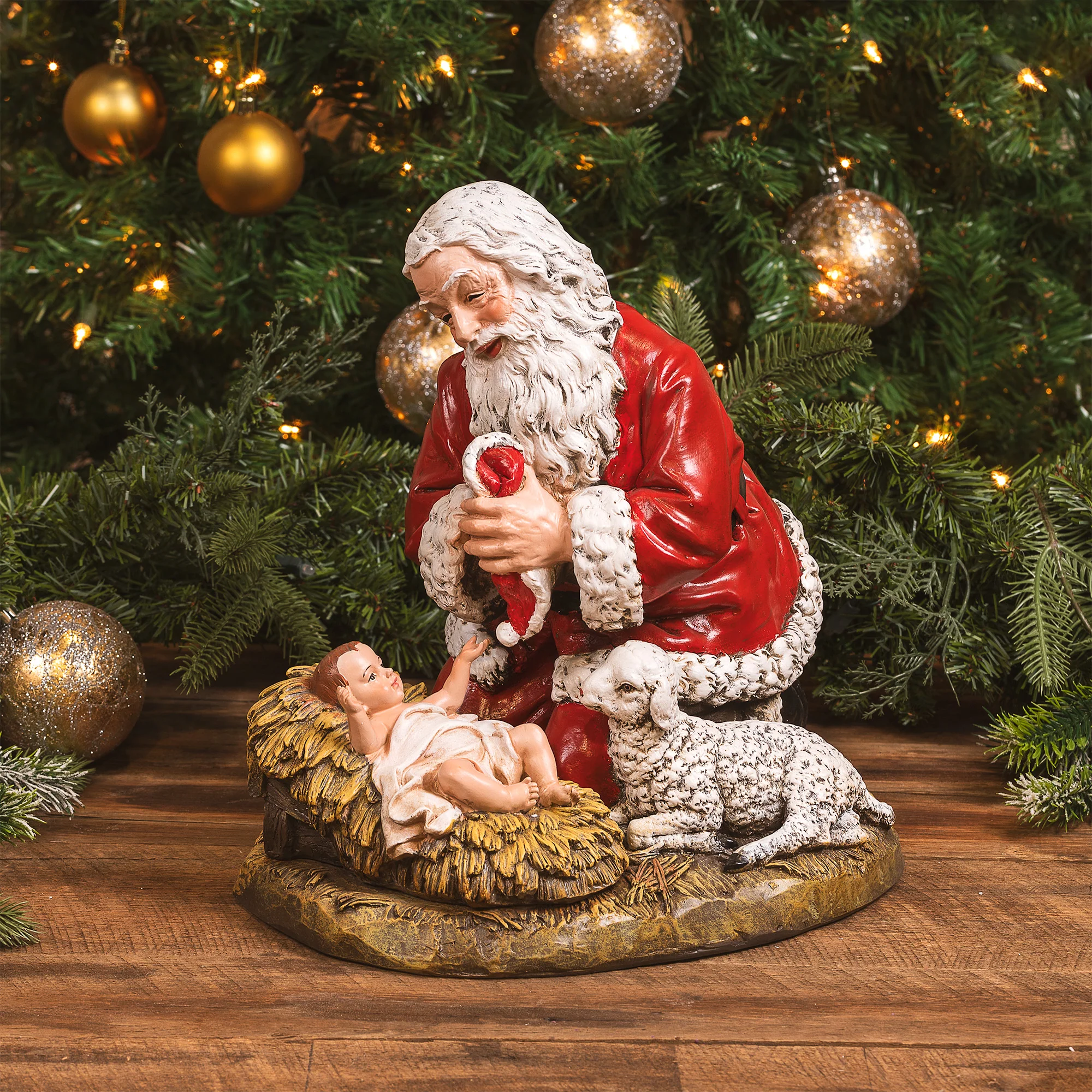 Kneeling Santa Figure 13"