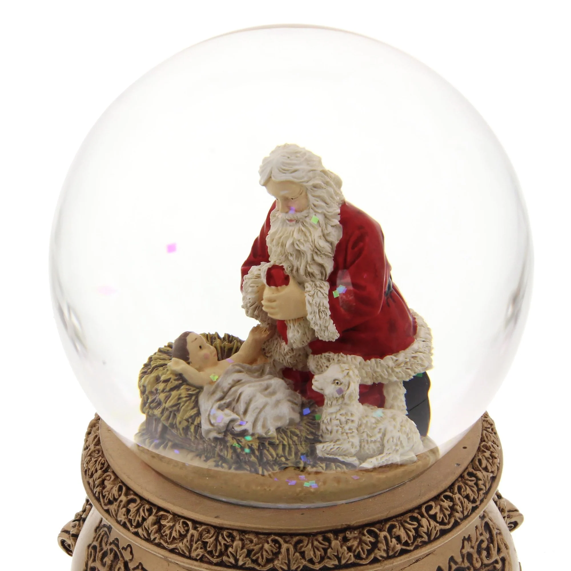 Kneeling Santa Musical Glitterdome - Image 2