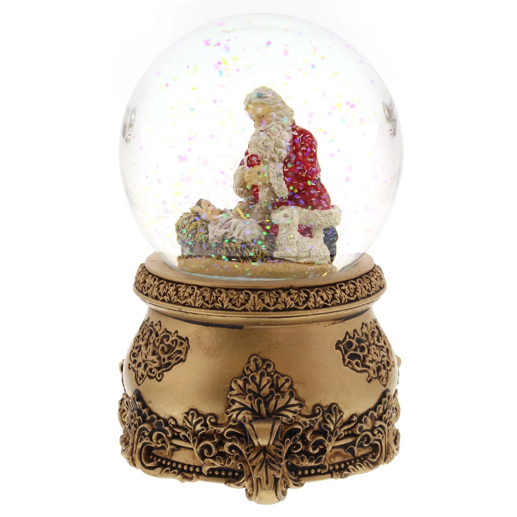 Kneeling Santa Musical Glitterdome - Image 3