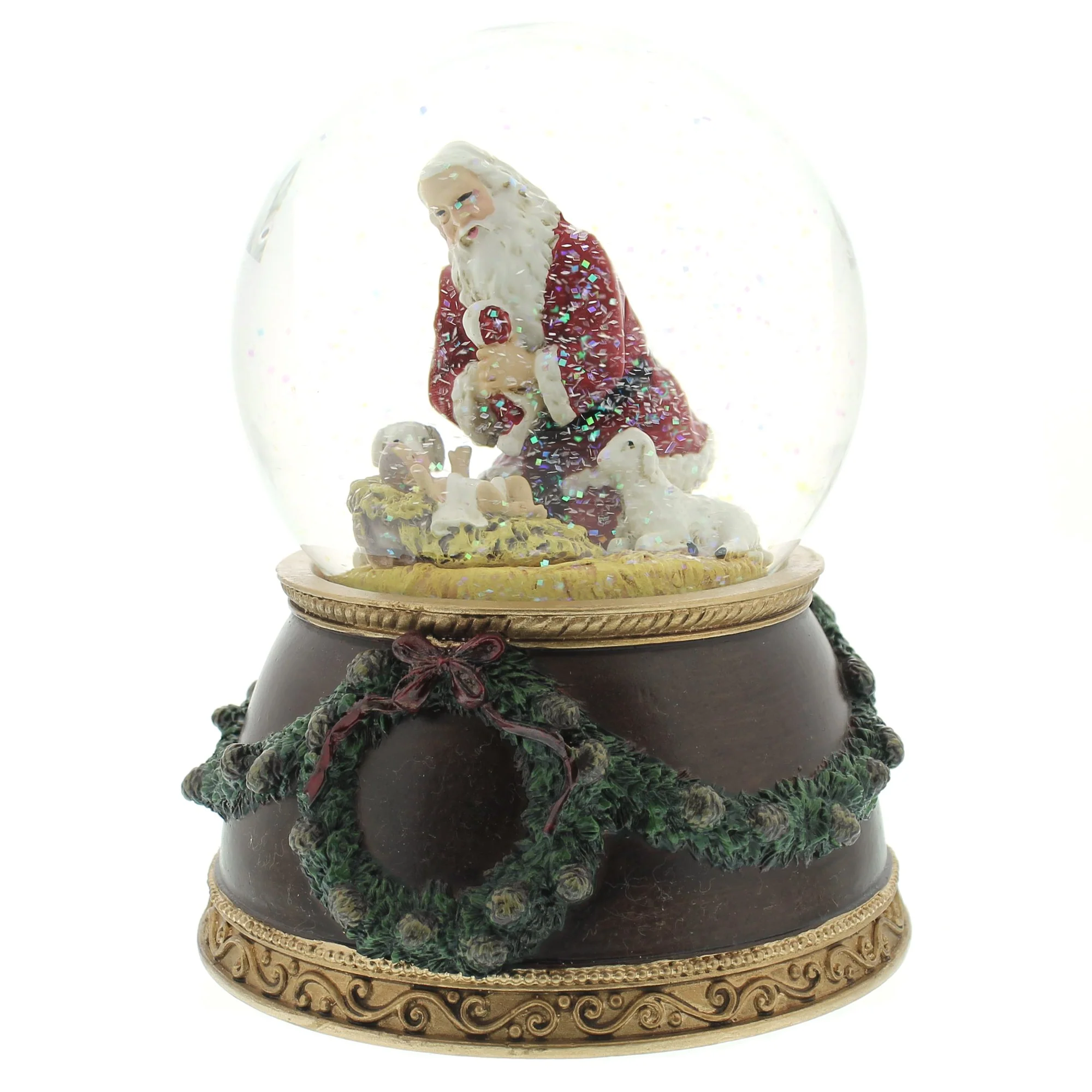 Kneeling Santa Musical Snowglobe - Image 2