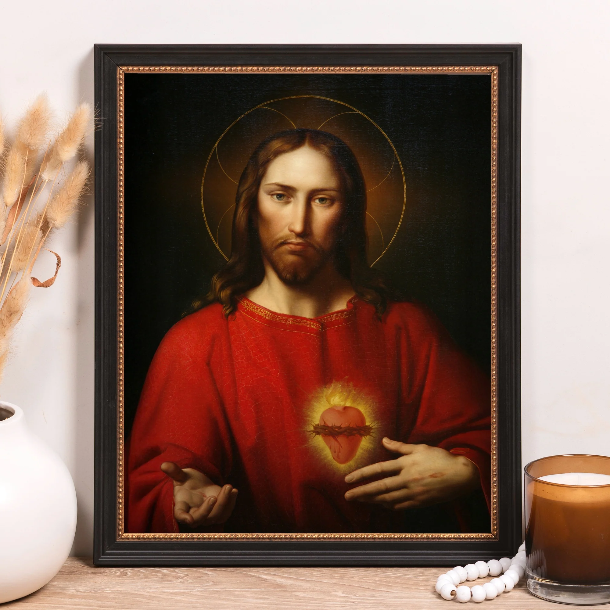 Kupelwieser's Sacred Heart of Jesus Framed Canvas - Sacred Classics Collection - Image 10
